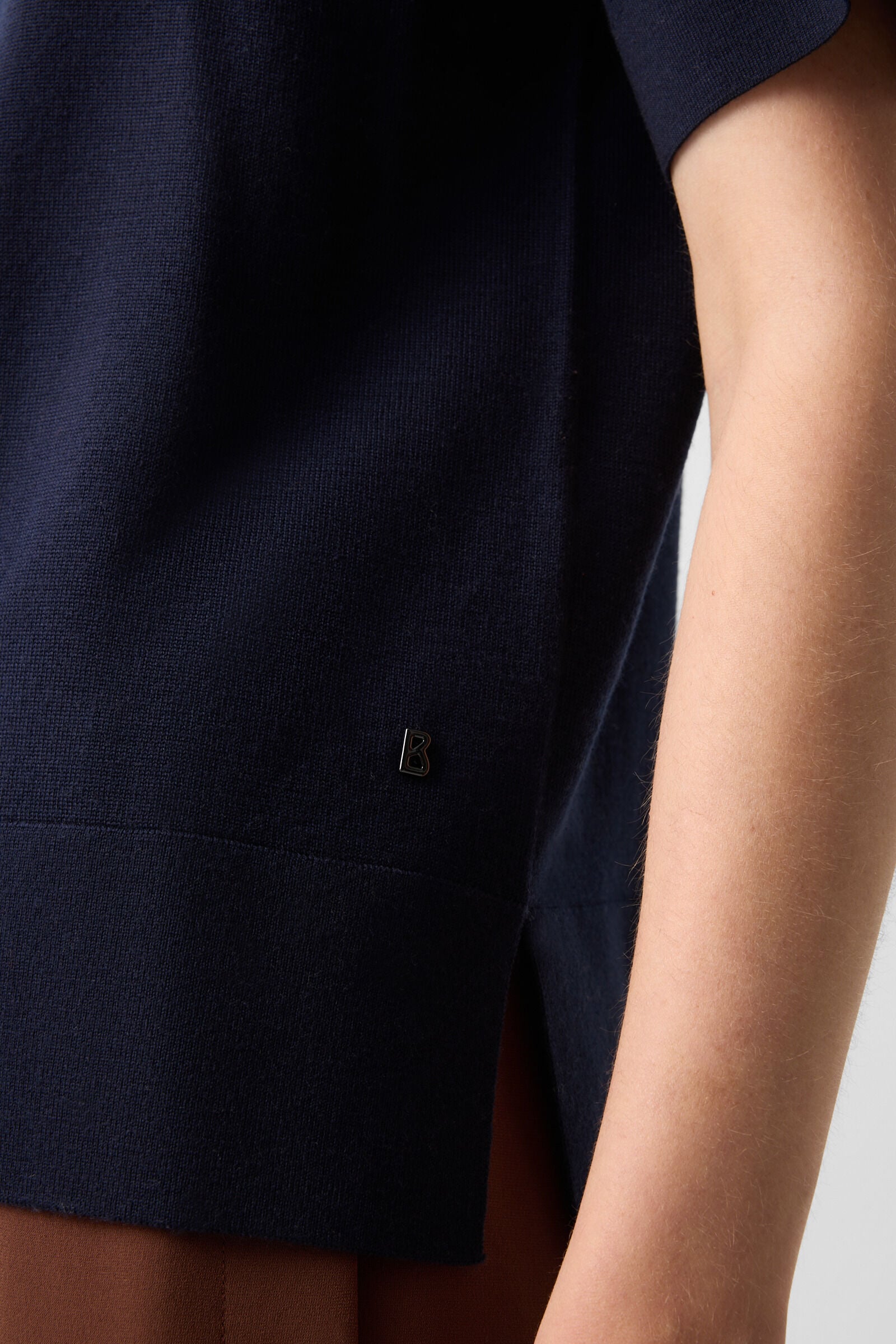 Maureen virgin wool polo shirt Navy blue