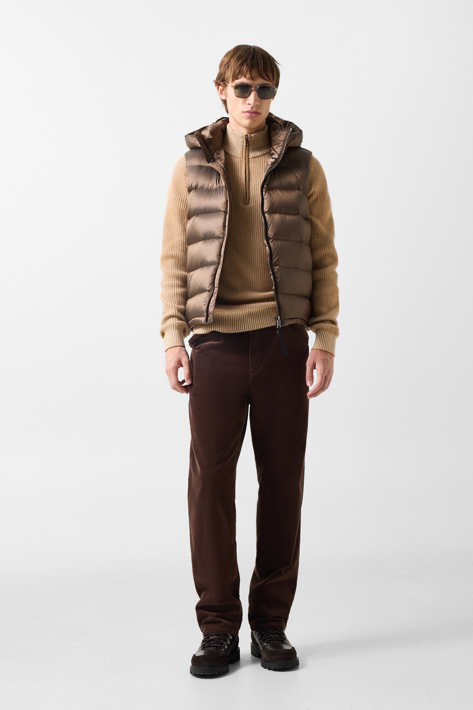 Dwayne virgin wool and cashmere roll-neck jumper Camel/Cream