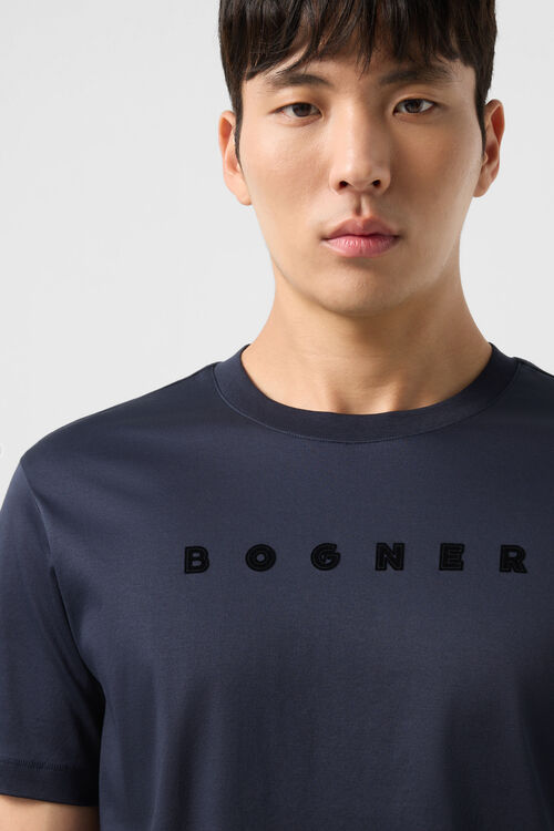 Baumwoll-T-Shirt Lukas Navy-Blau