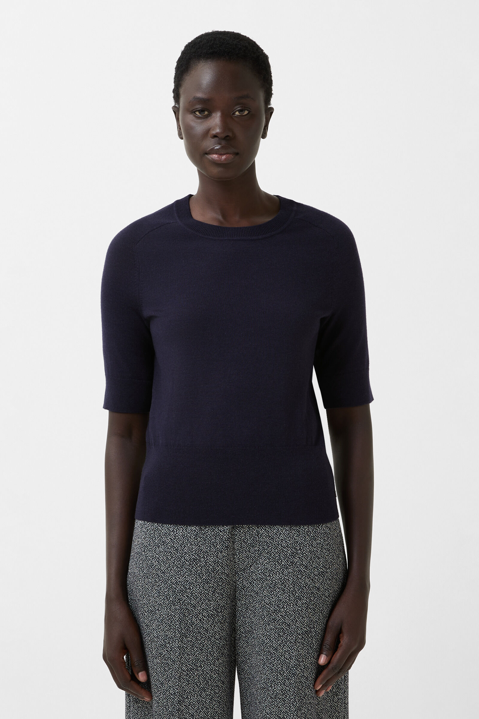 Kurzarm-Pullover Izzy Navy-Blau