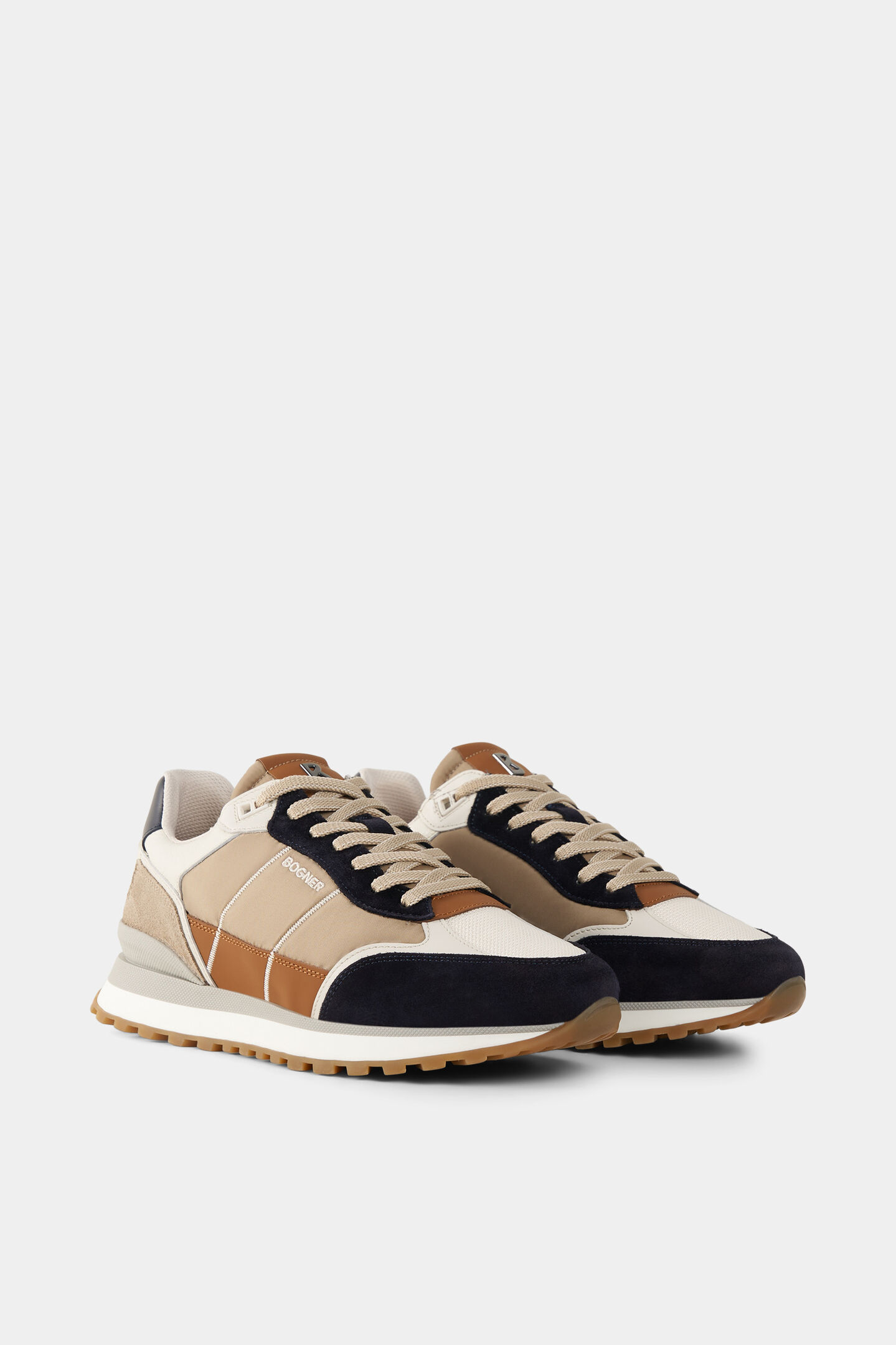 Sneaker Newport Cognac/Beige/Navy-Blau