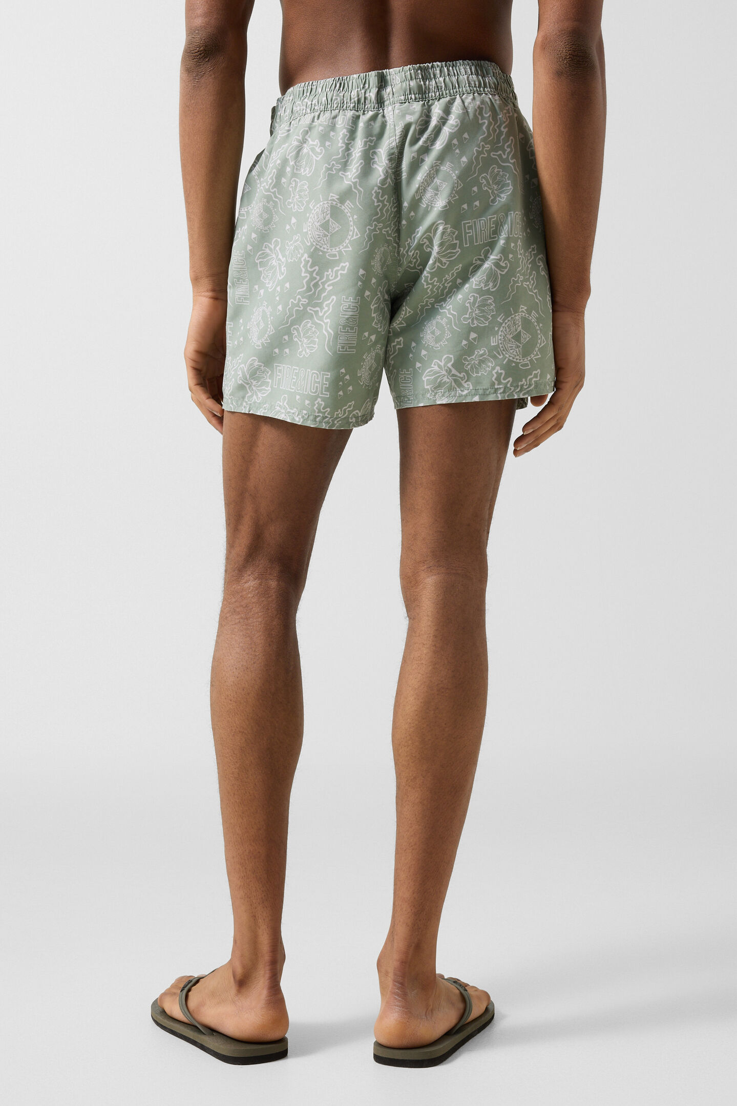 Nelson swim trunks Eucalyptus/white