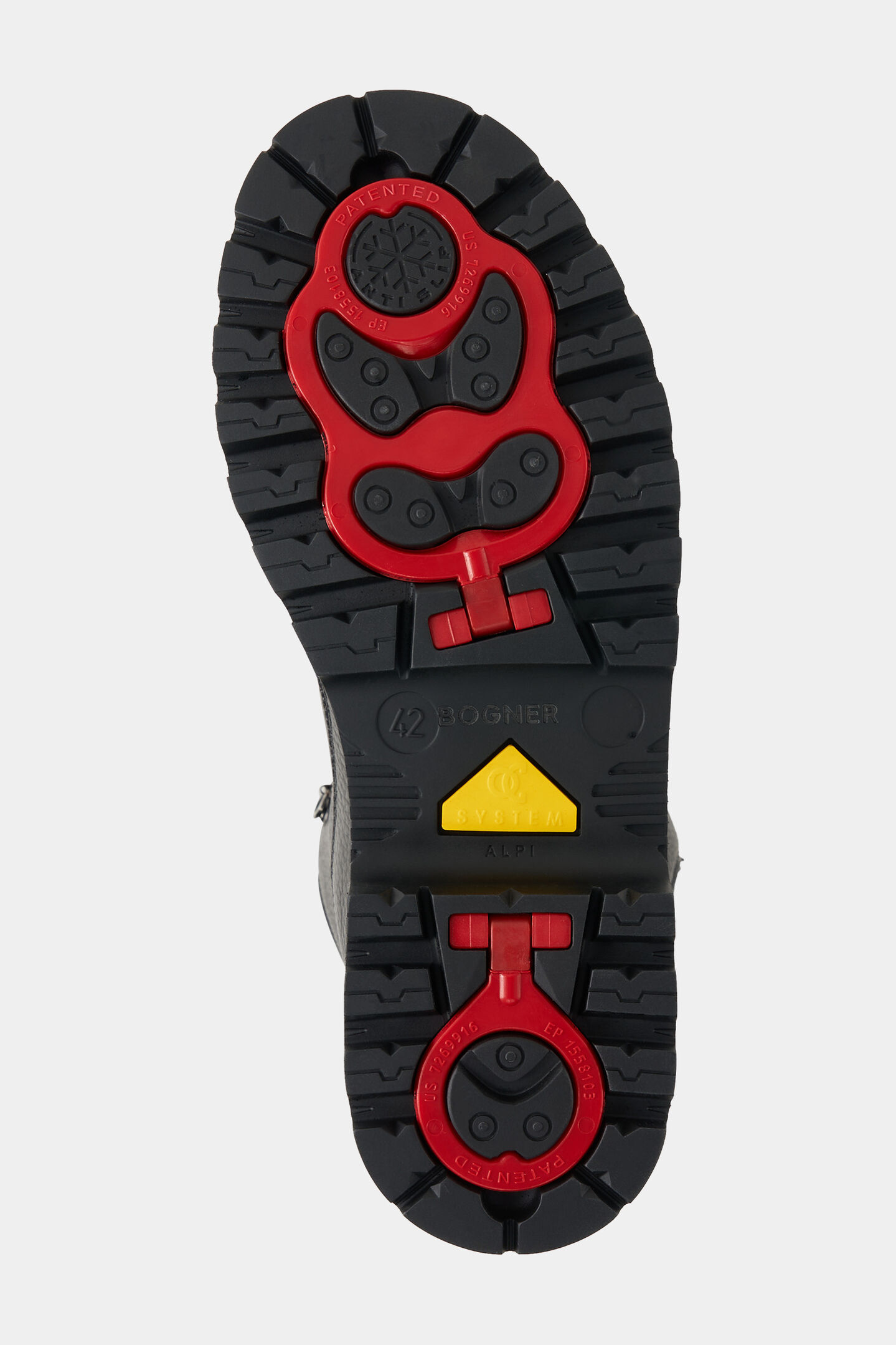 Mid Boots Helsinki with spikes Black/red