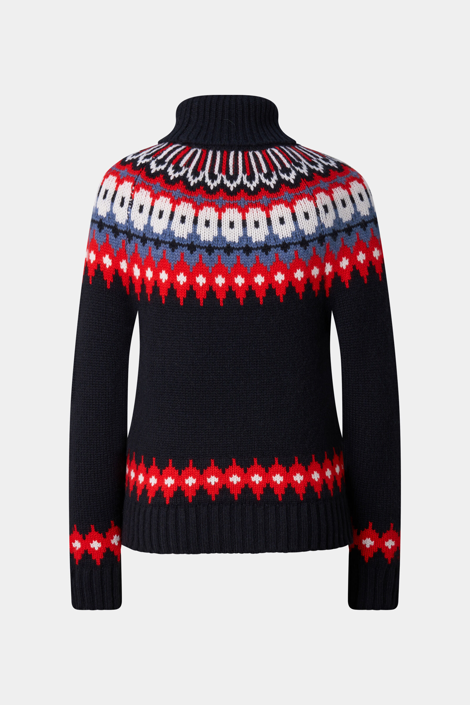 Ingrid Cashmere Norwegian Pullover Navy/Red/Blue
