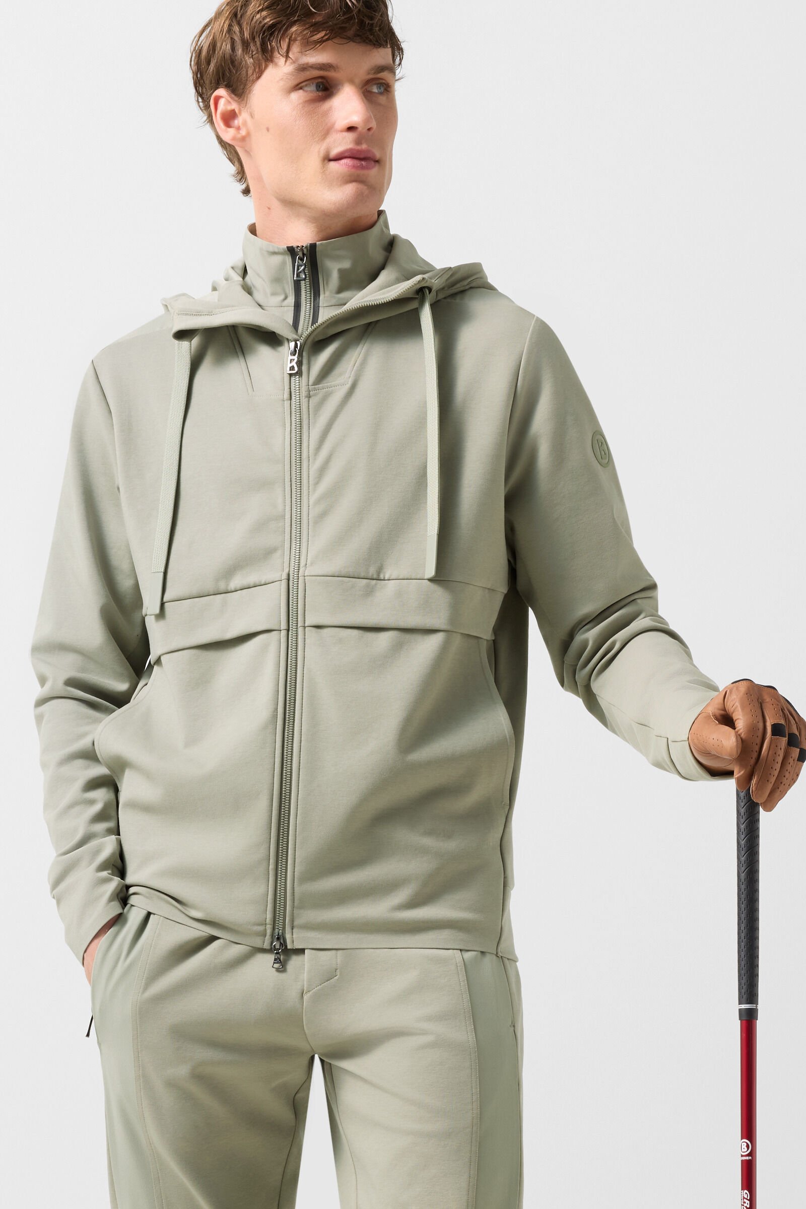 Ernesto jersey jacket Eucalyptus