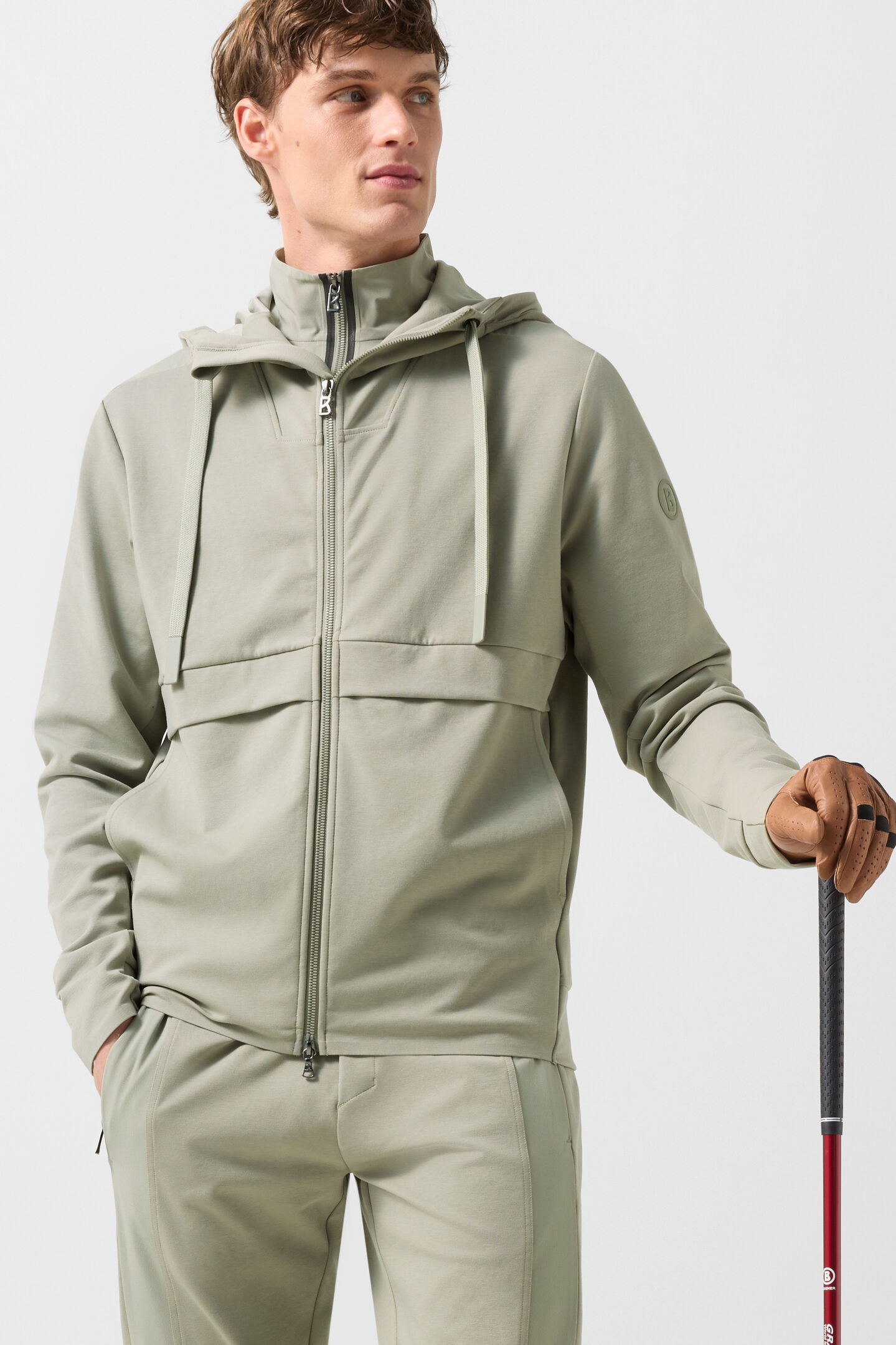 Ernesto jersey jacket Eucalyptus