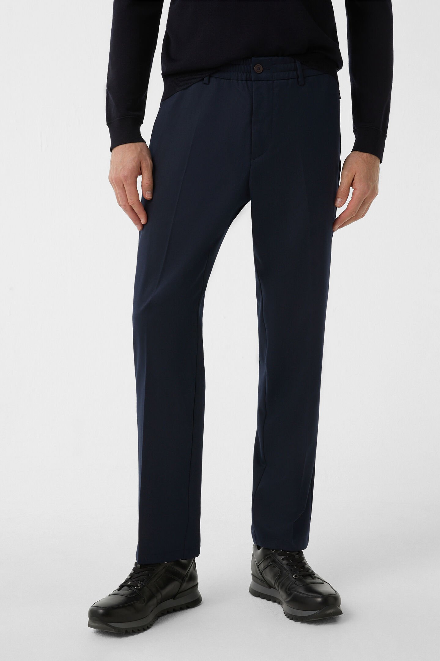 Pleated trousers Marcus Navy blue