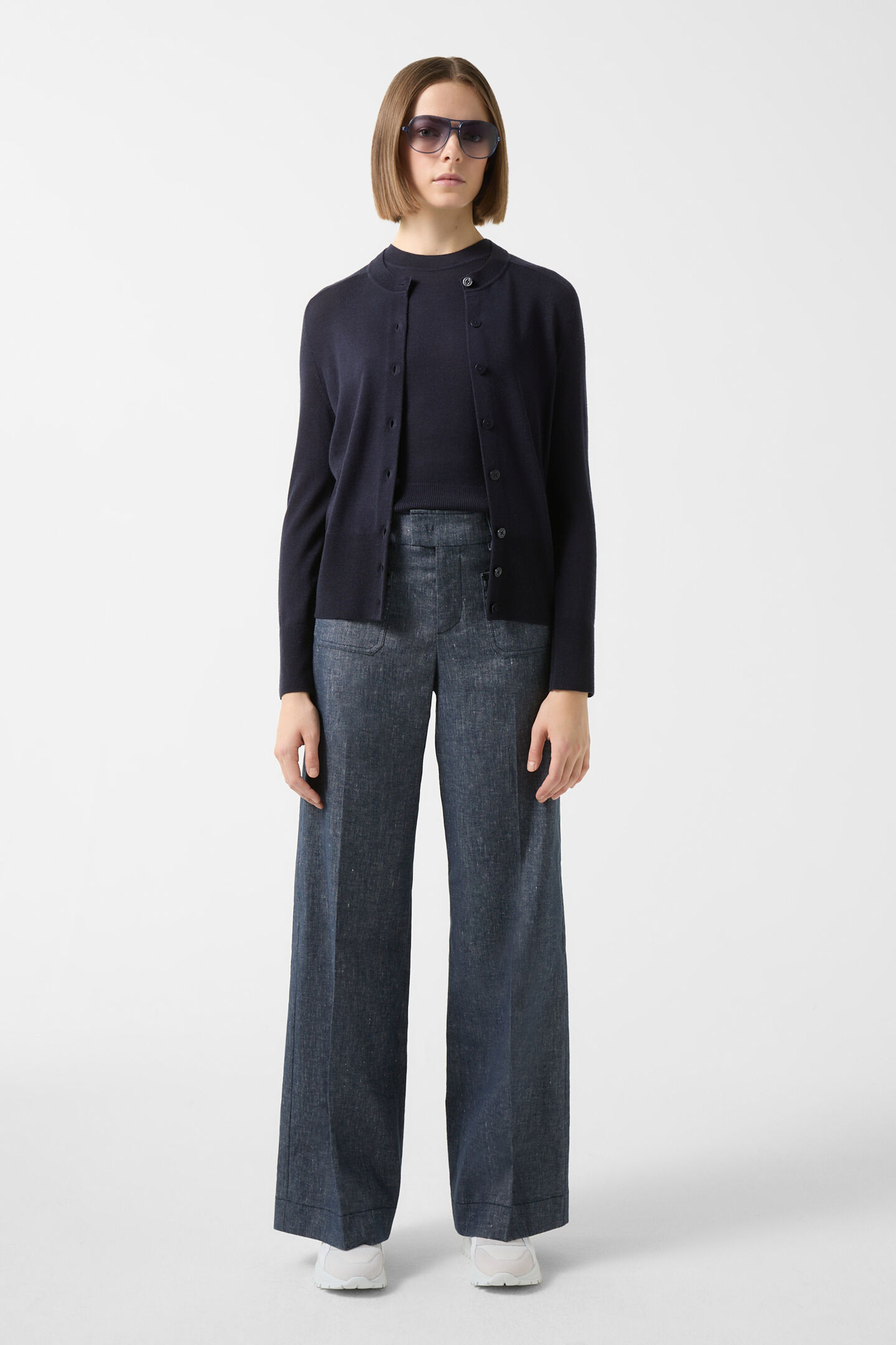 Marlenehose Tally Navy-Blau