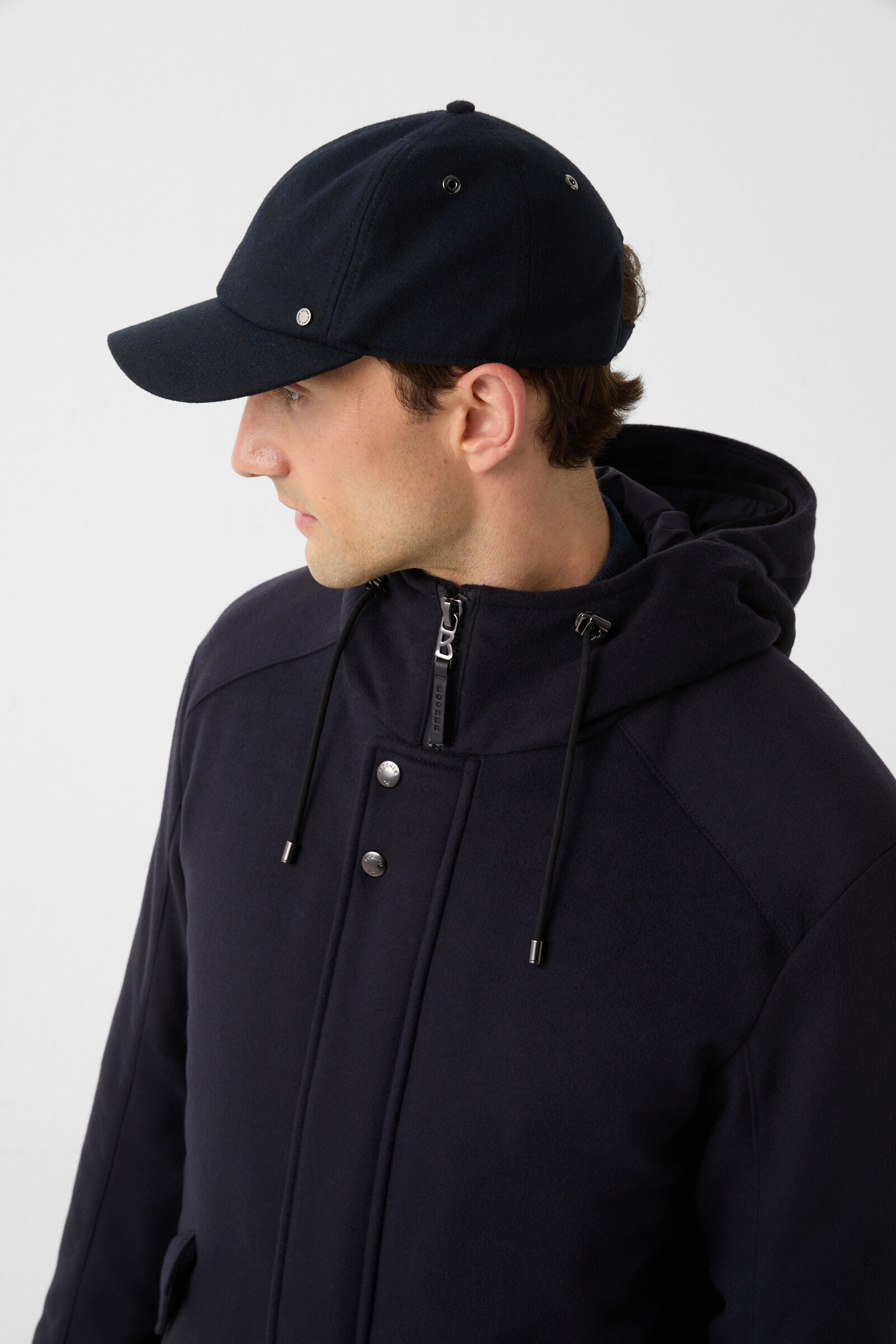 Perce down parka Navy blue