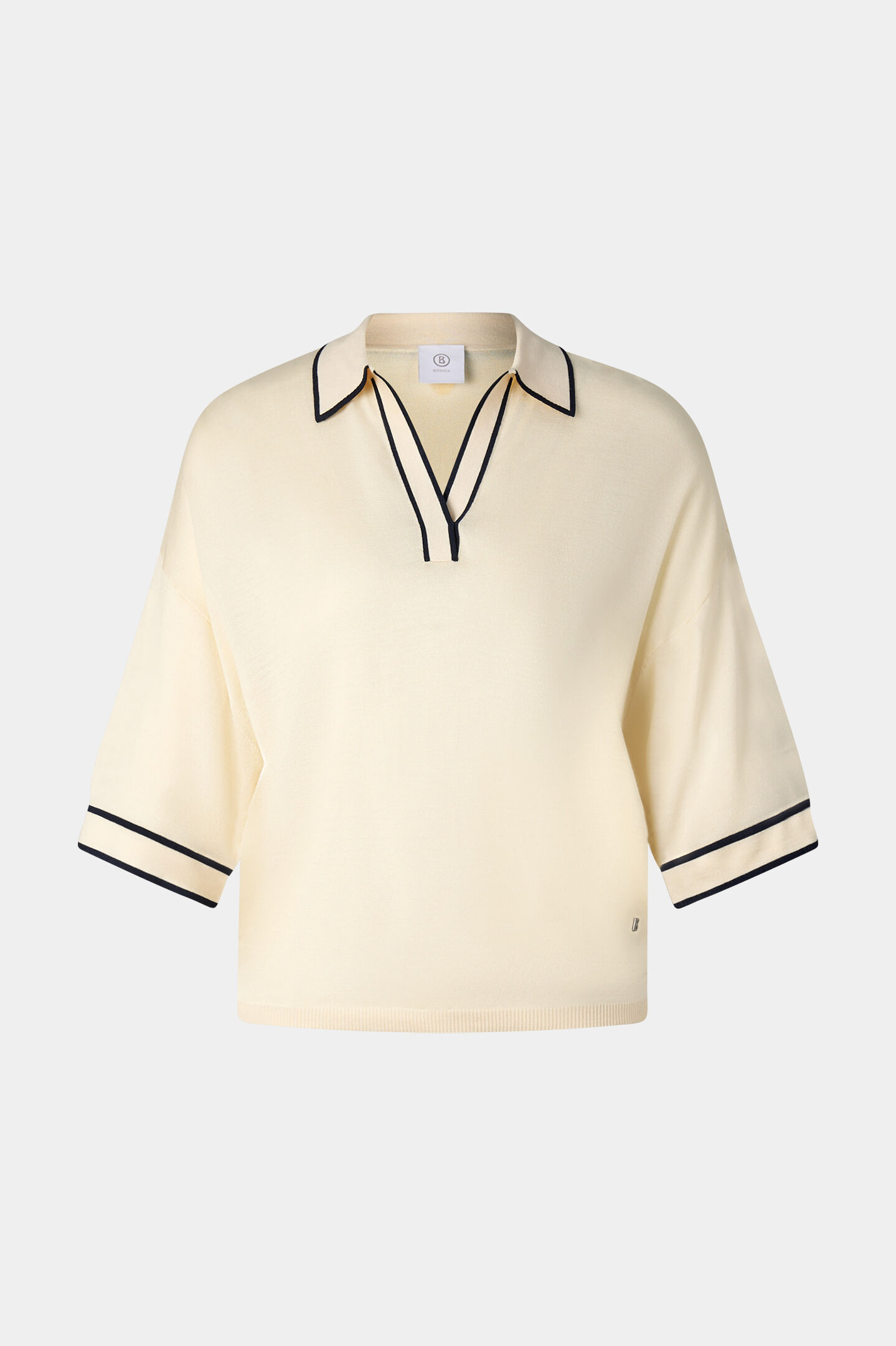 Paris knitted polo shirt Cream