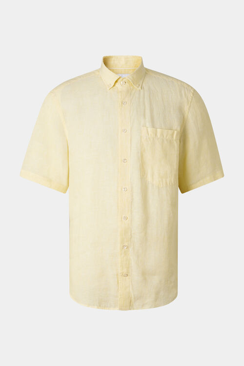 Leinen-Kurzarm-Hemd Lykos Gelb