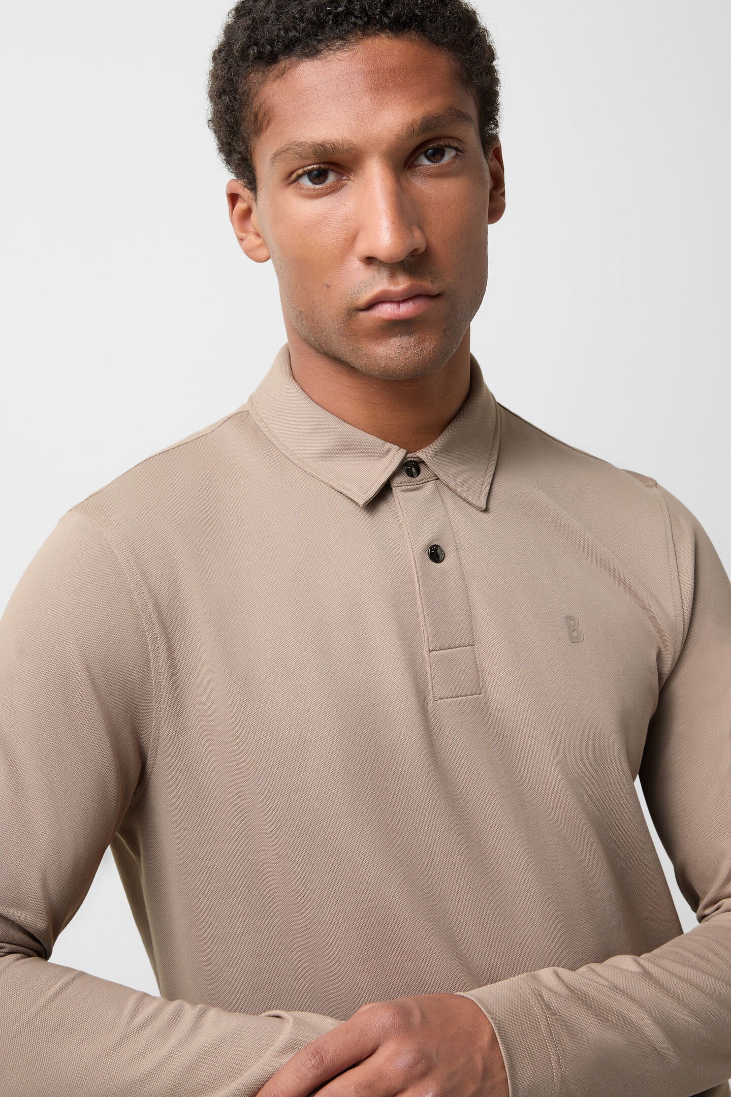 Polo-Longsleeve Timon Greige