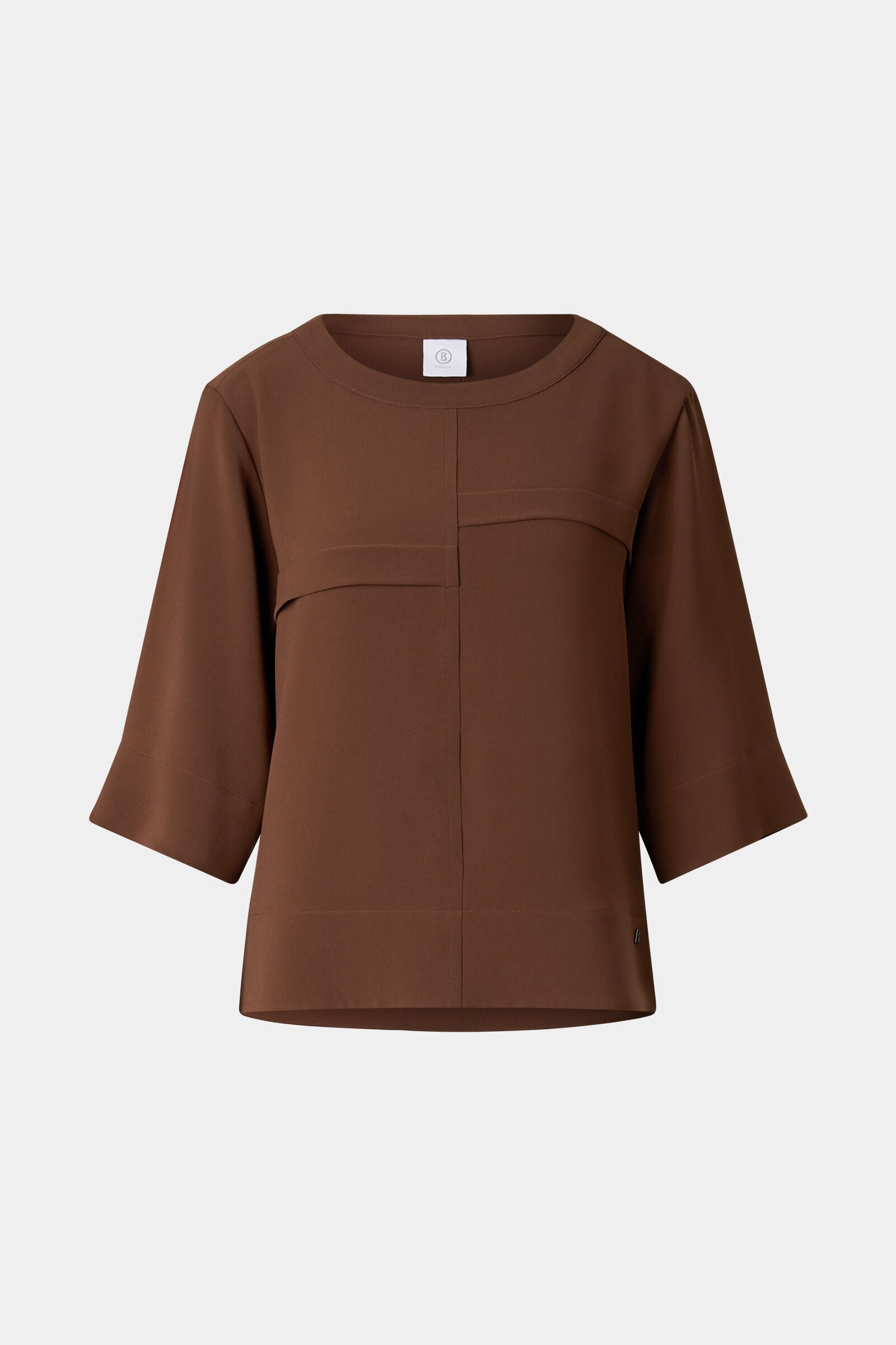 Enrica cr&ecirc;pe shirt Brown