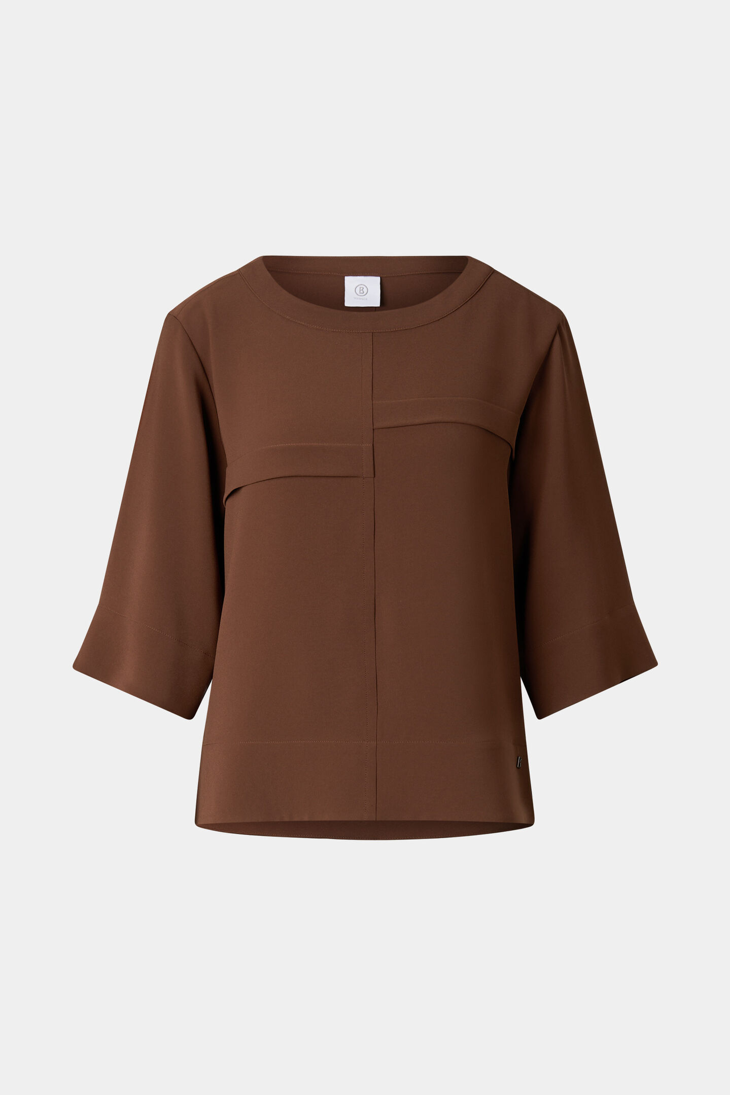 Enrica cr&ecirc;pe shirt Brown