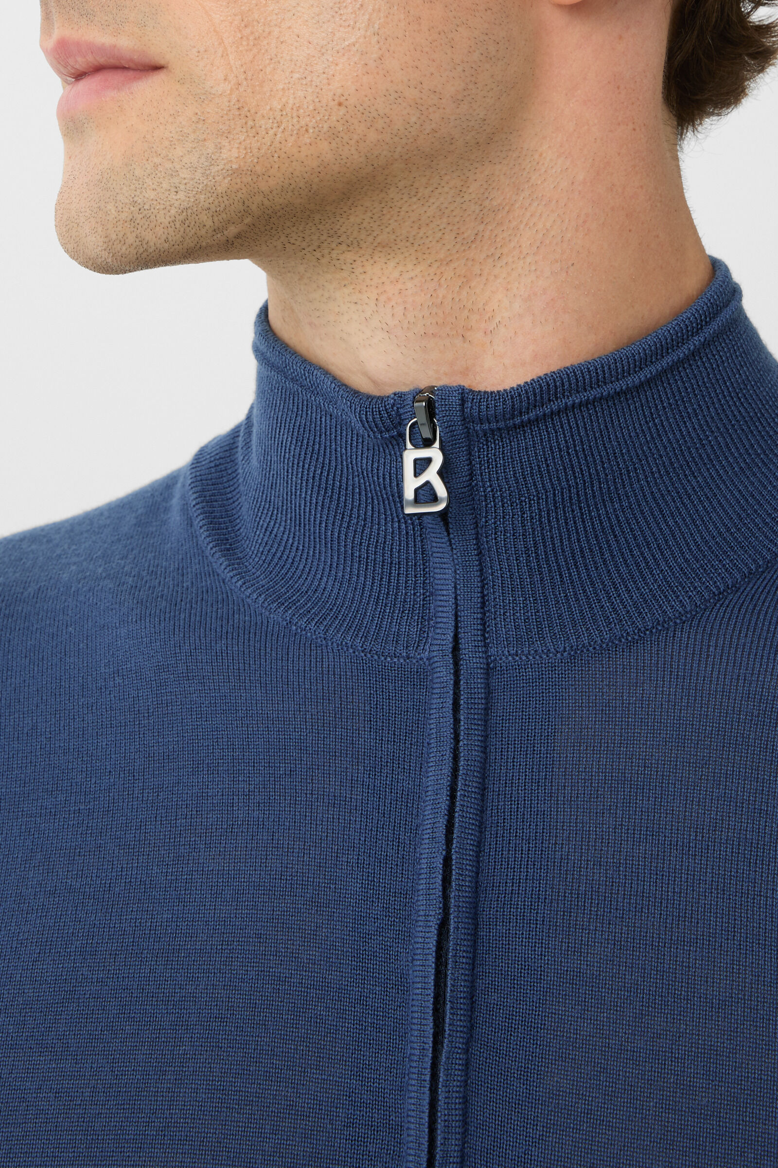 Ouri fine knit troyer Blue