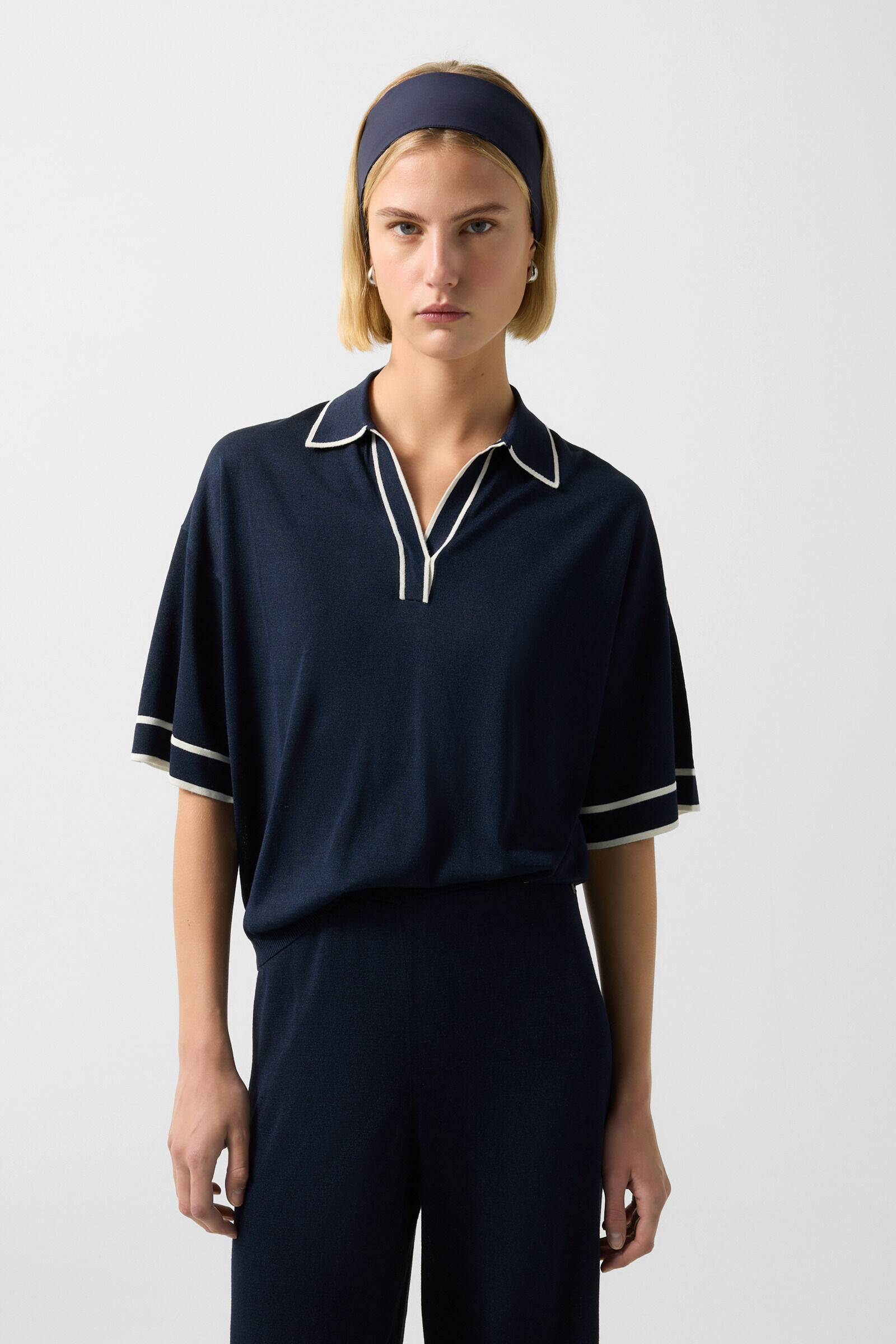 Polo en maille Paris Bleu marine