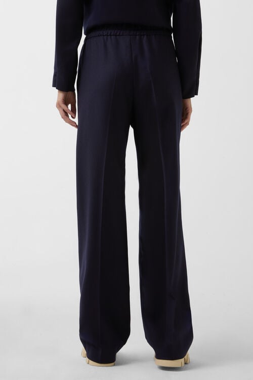 Flanell-Hose Ella Navy-Blau