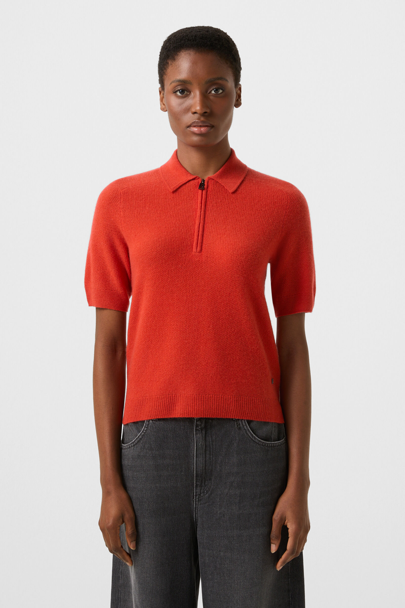 Polo en tricot Shari Rouge