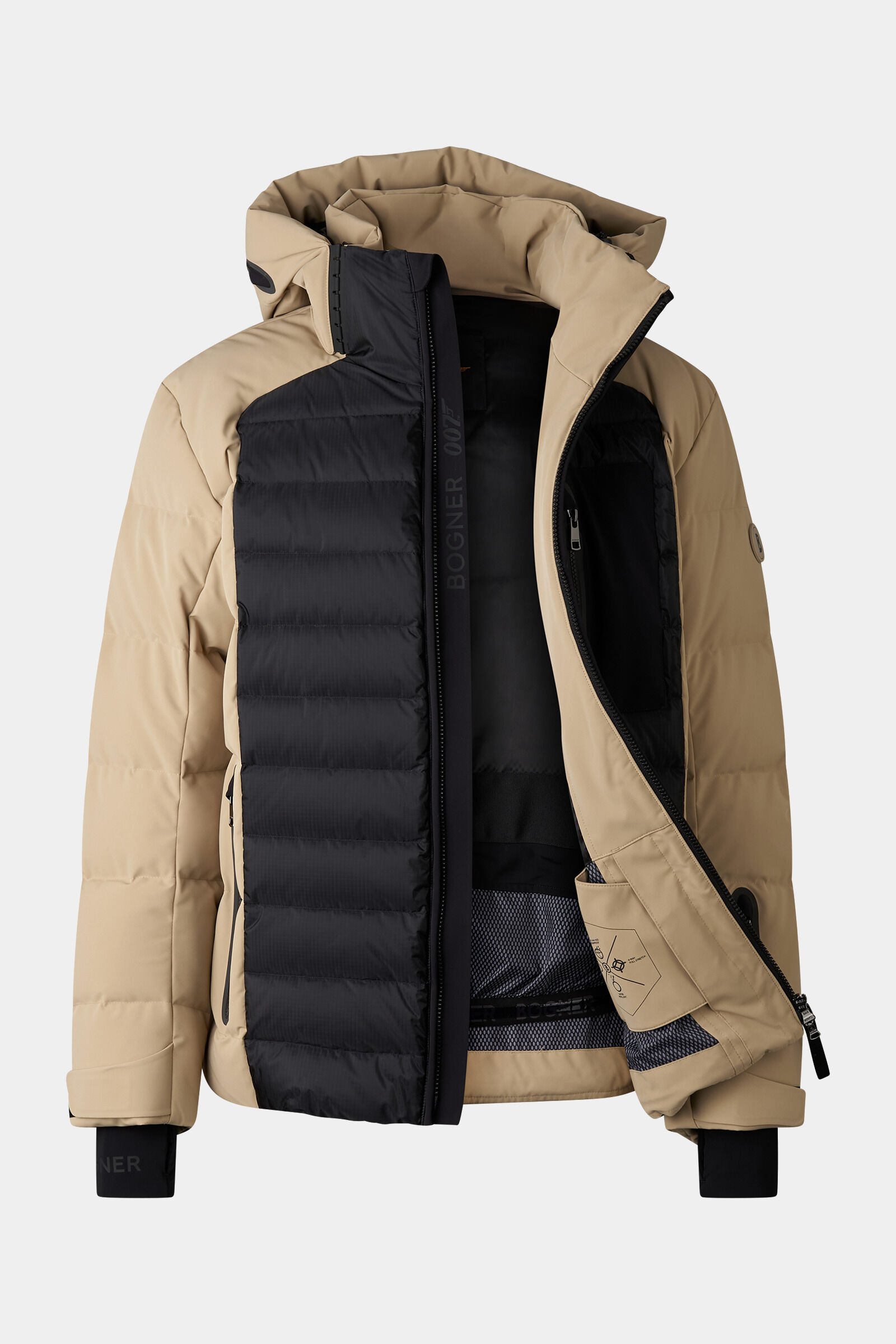 Bond down ski jacket Beige/black