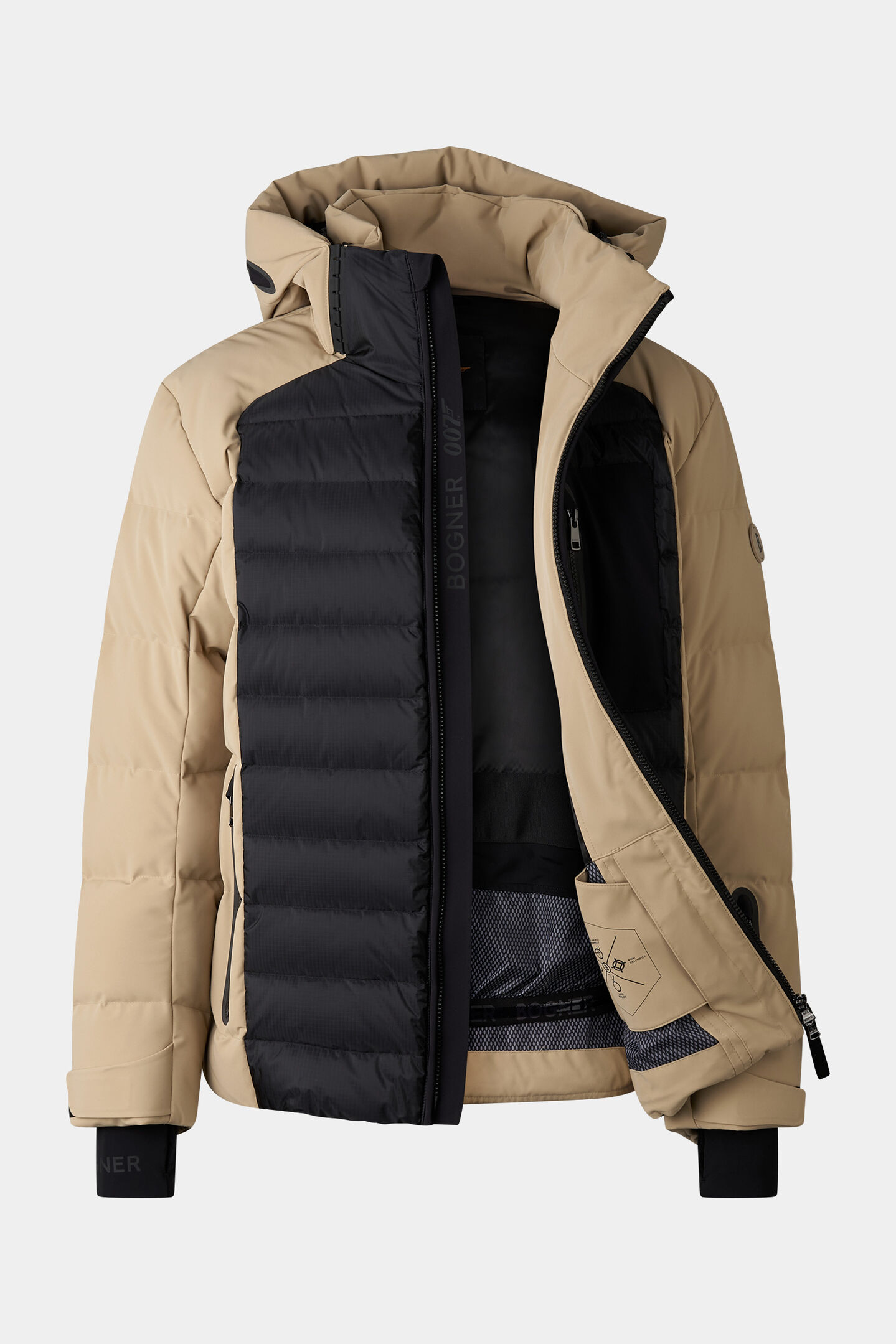 Ski-Daunenjacke Bond Beige/Schwarz