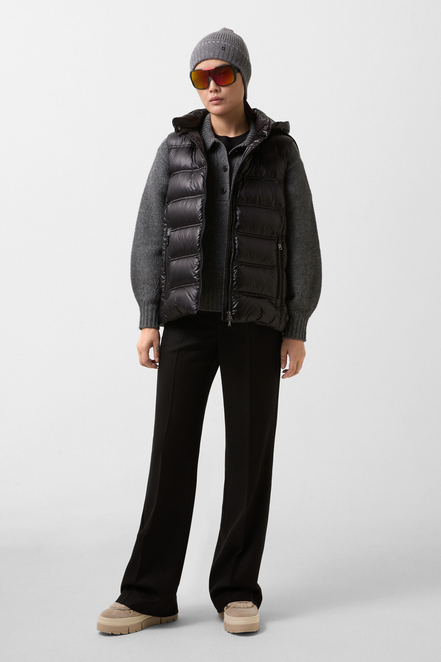 Pure new wool trousers Hermia Black