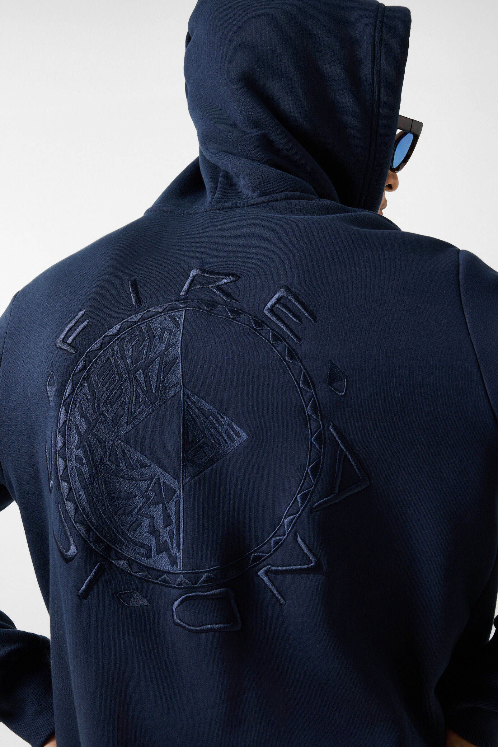 Corbell cotton hoodie jersey jacket Navy