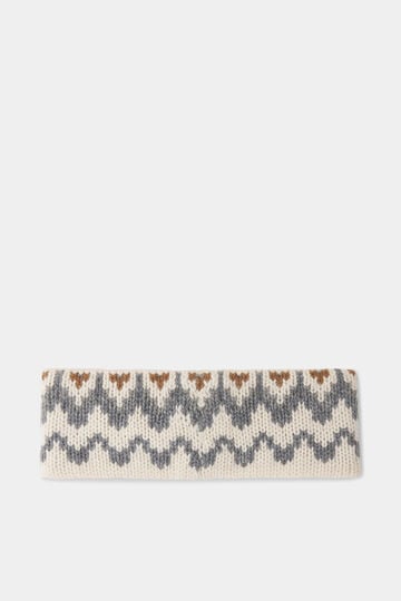 Loca cashmere headband Cream/grey Loca cashmere headband Cream/grey