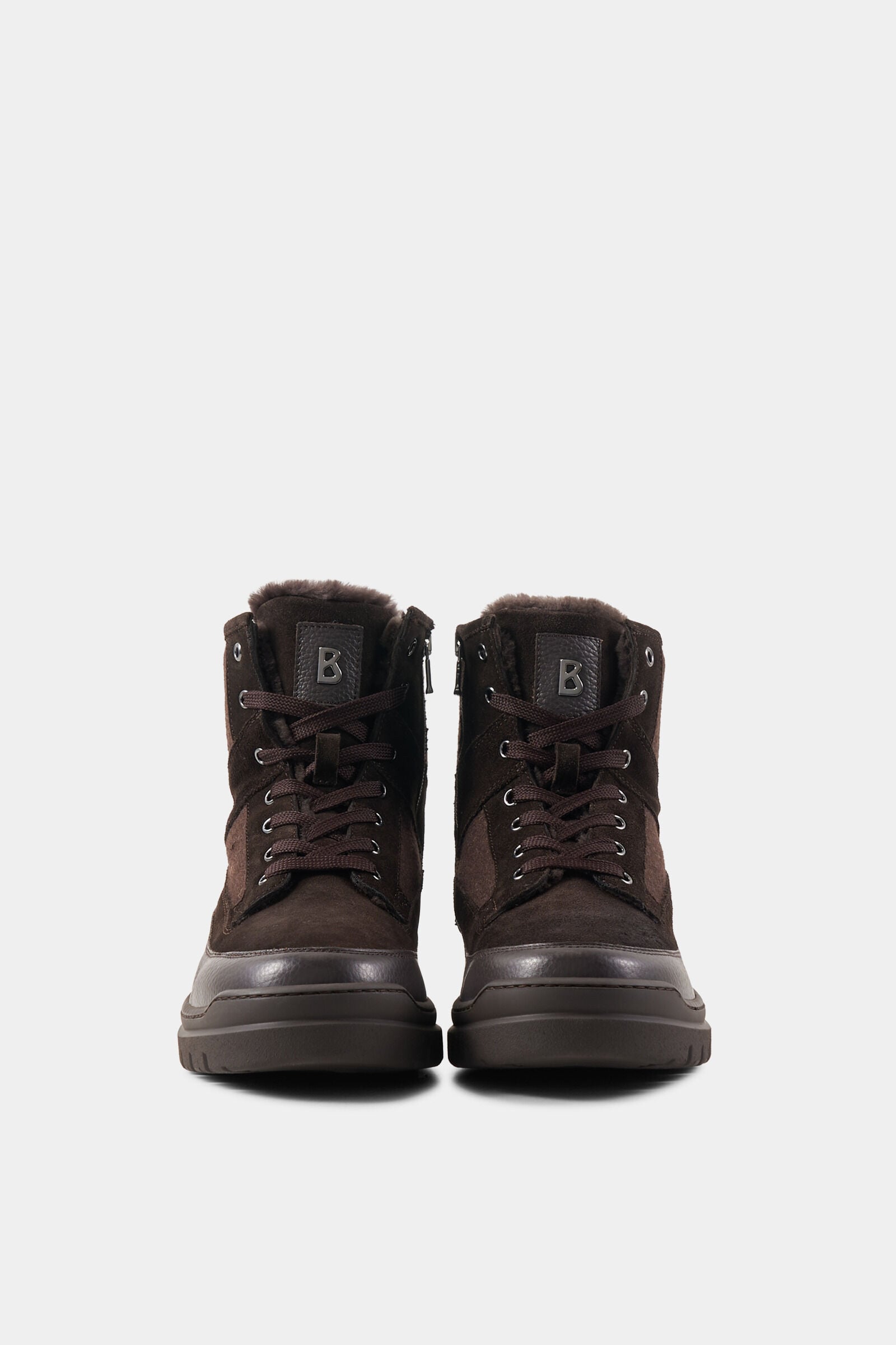 Bansko Lace-Up Boots with Spikes Dark brown