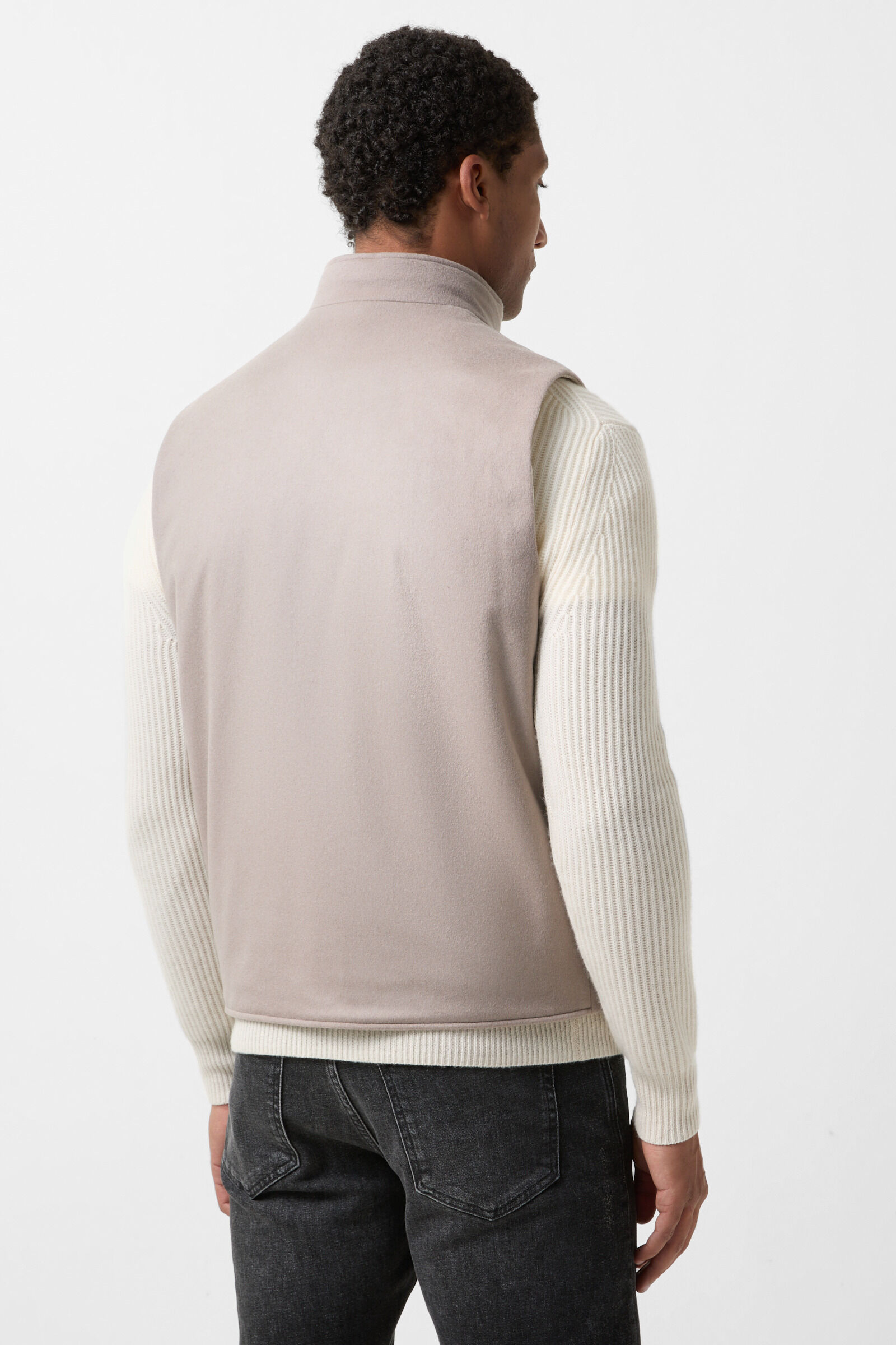 Cashmere waistcoat Nero Greige