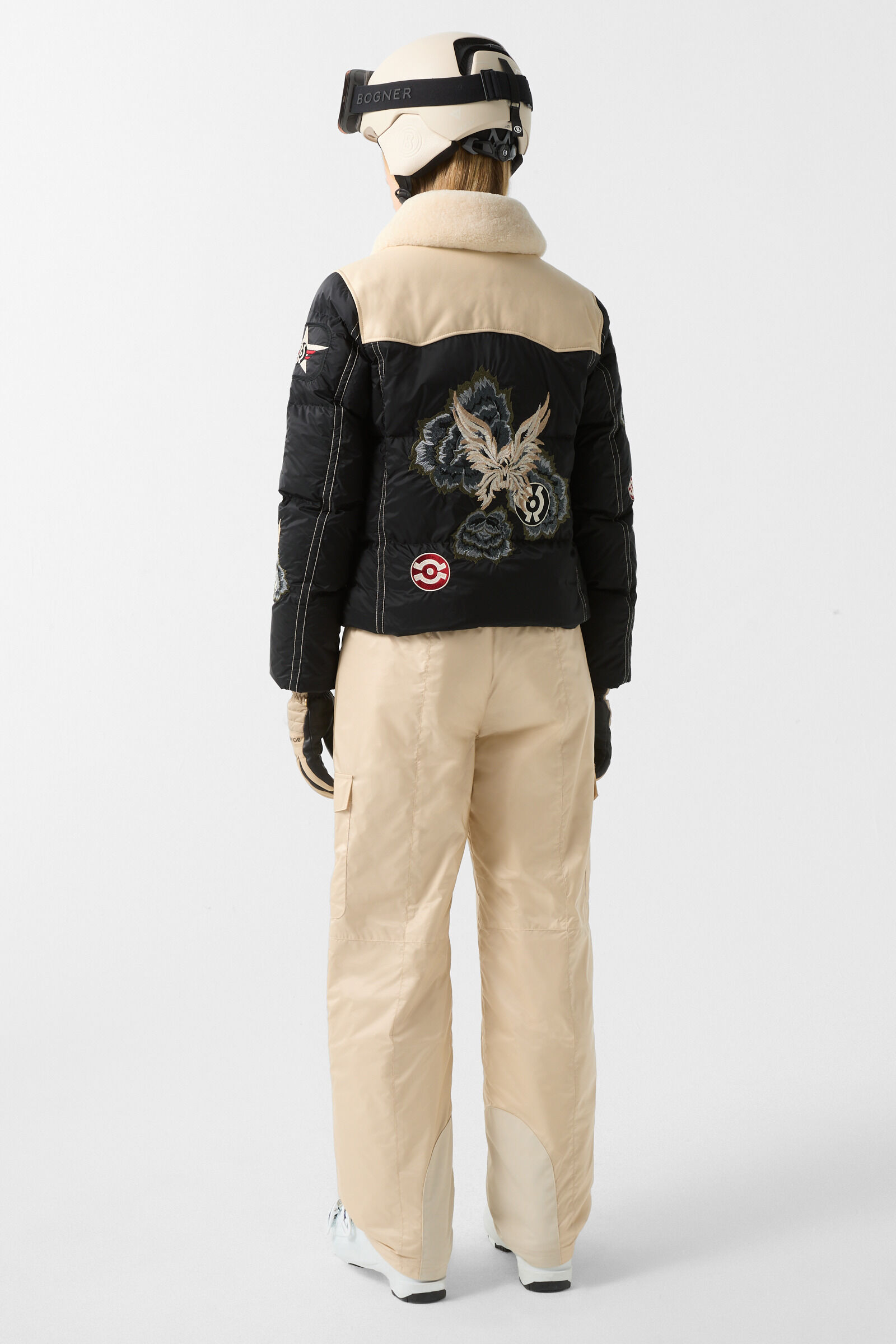 Amia down ski jacket Black/cream