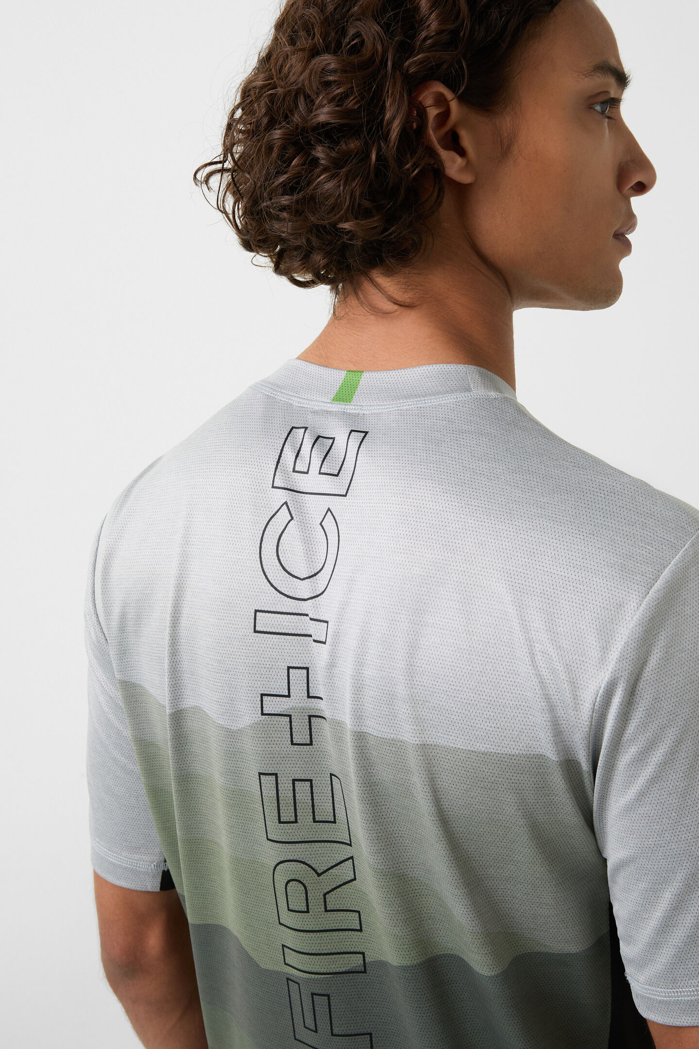 Balduin mesh shirt Light gray/olive green