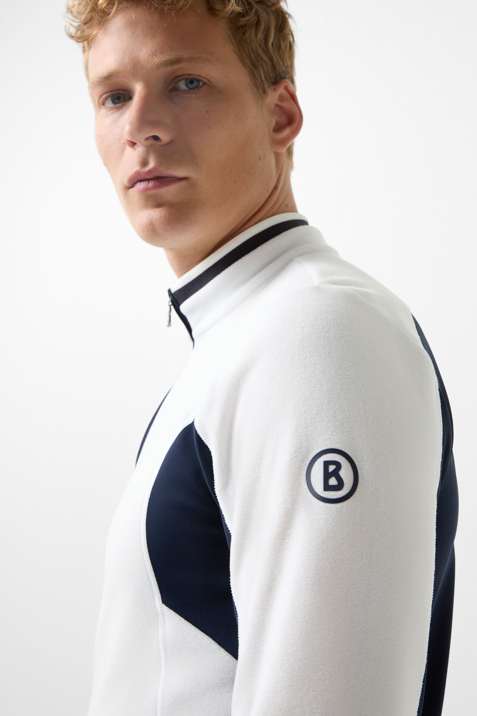 Fleece First Layer Giacomo Wei&szlig;/Navy-Blau