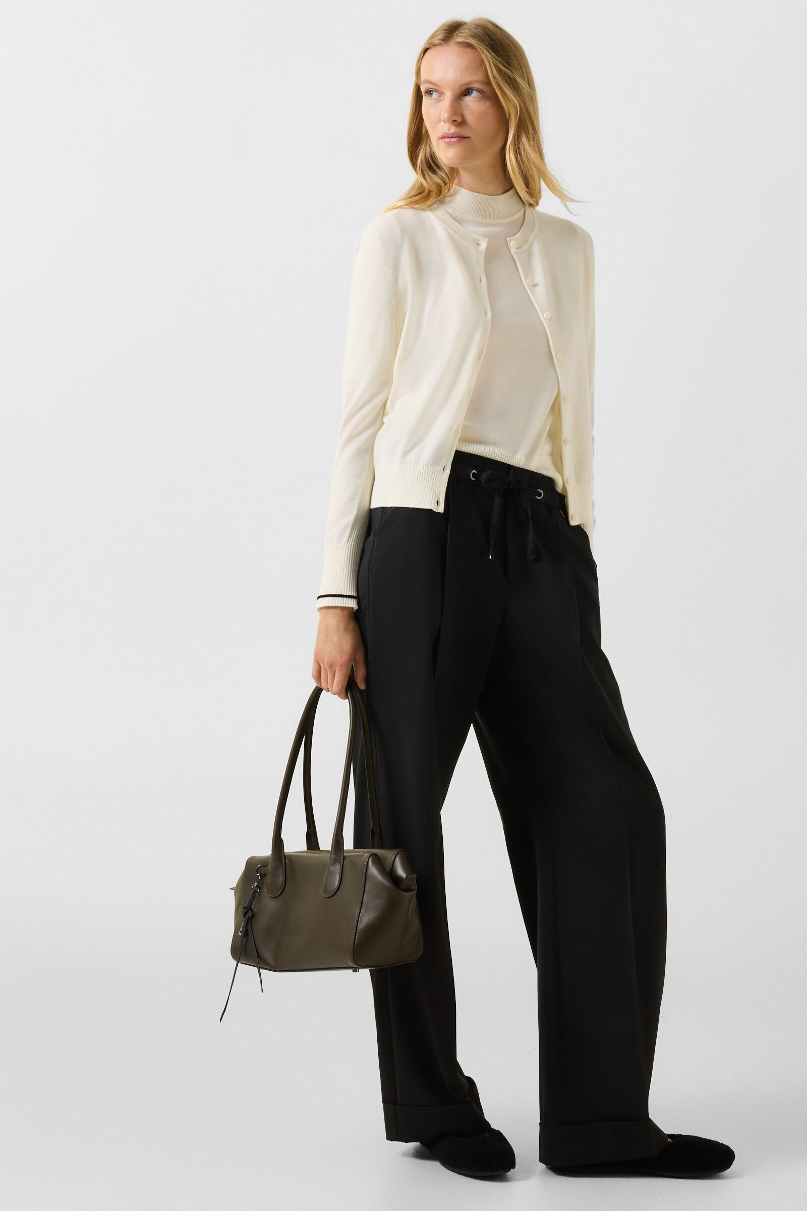 Schurwoll-Seiden-Strick-Shirt Antonia Off-White
