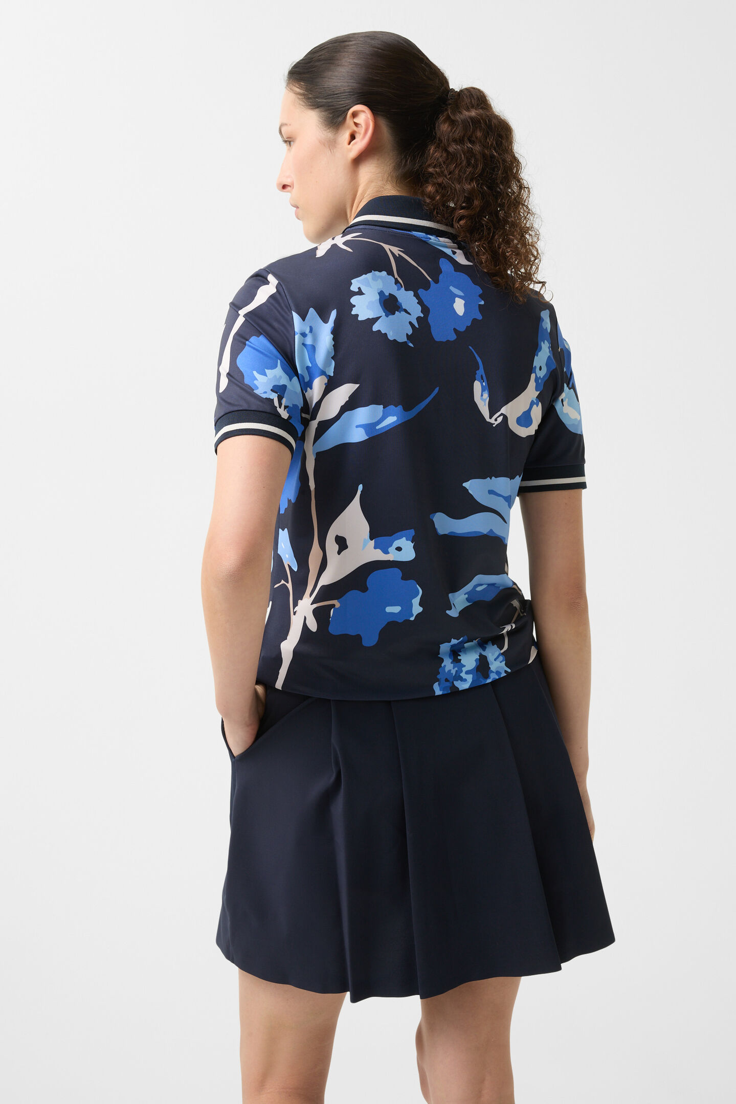 Calista functional short-sleeved top Navy blue/light blue