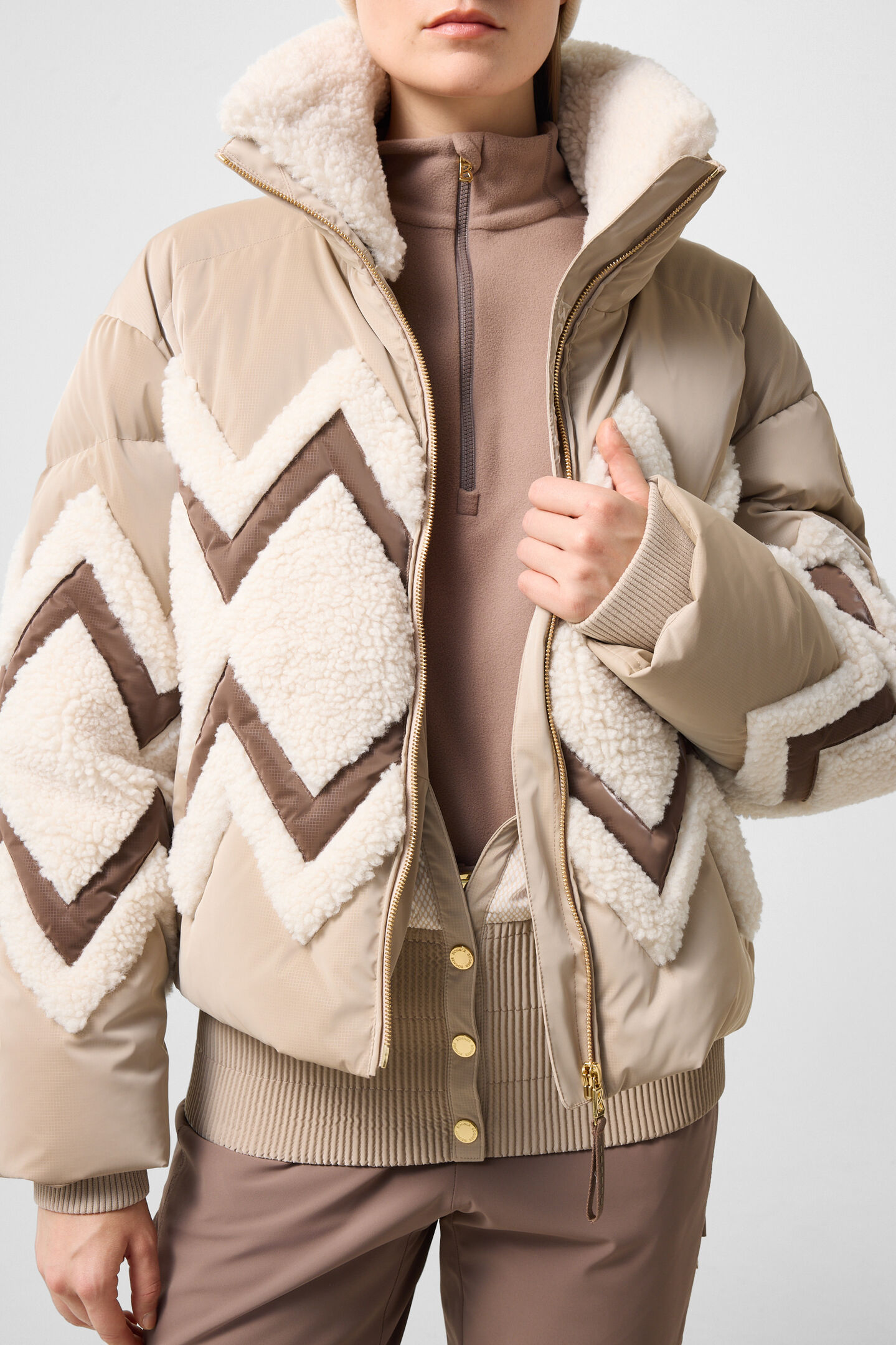 Vaya Down Ski Jacket Camel/Off-White