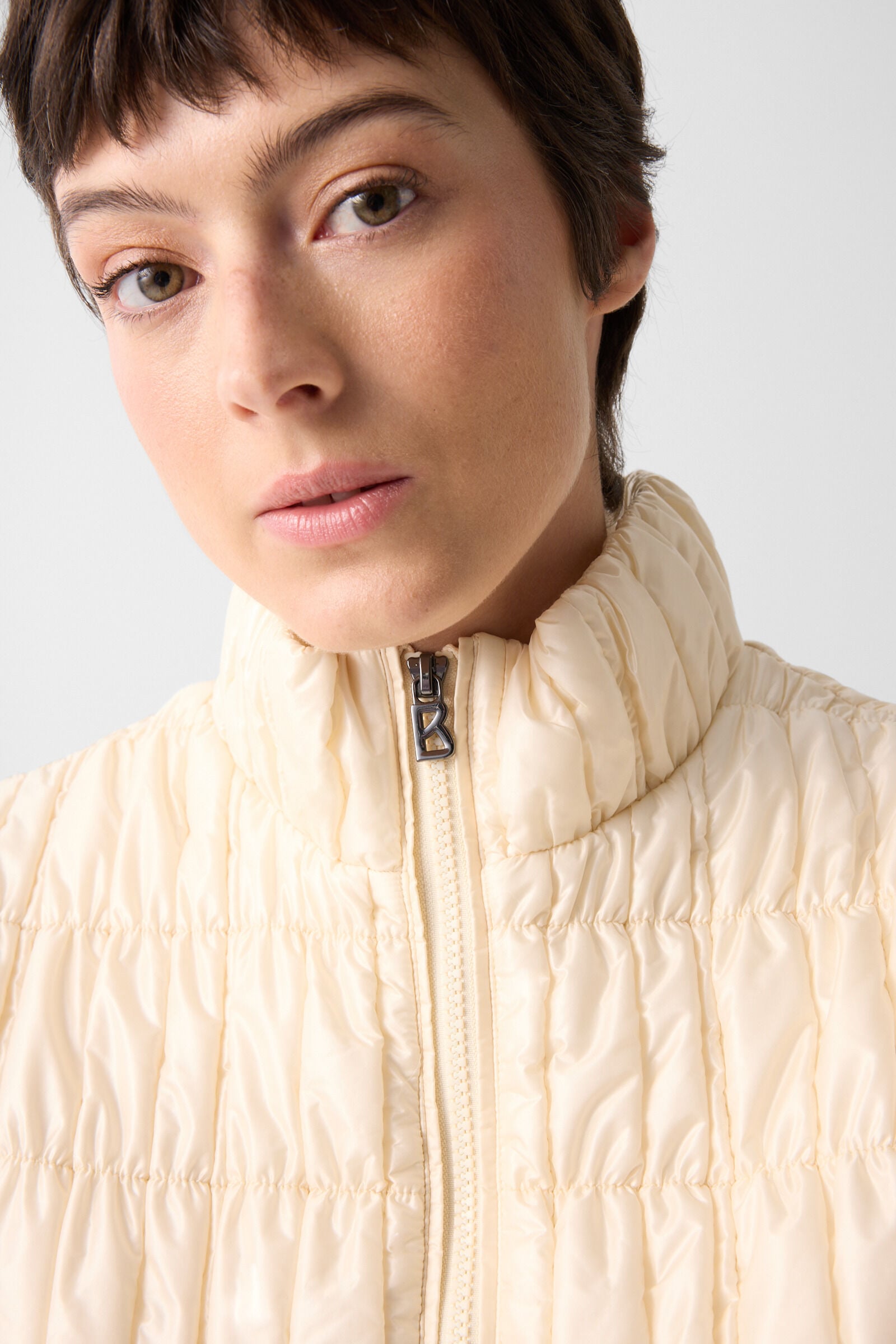 Sally quilted waistcoat Cream