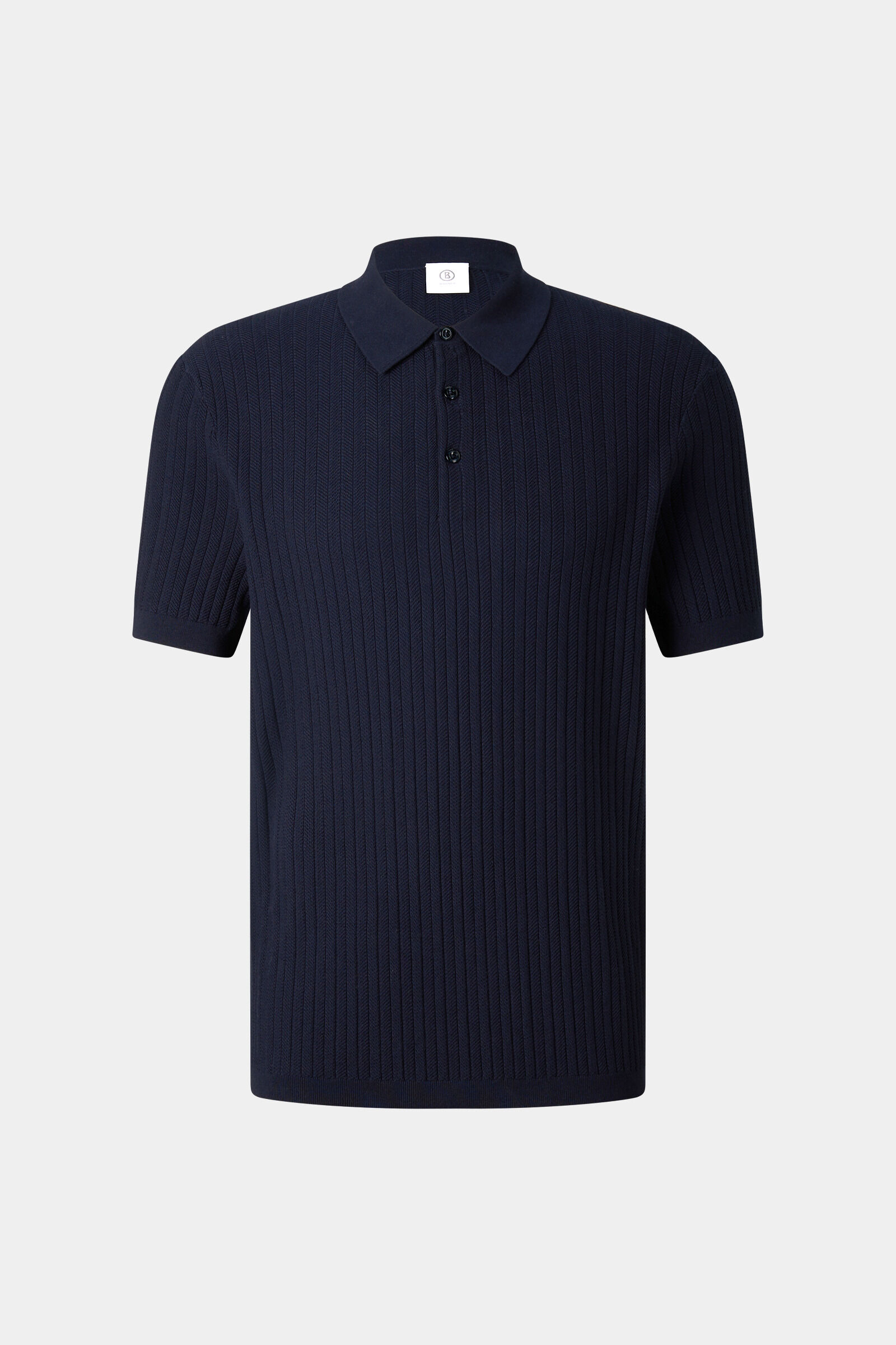 Strick-Polo-Shirt Tobias Navy-Blau