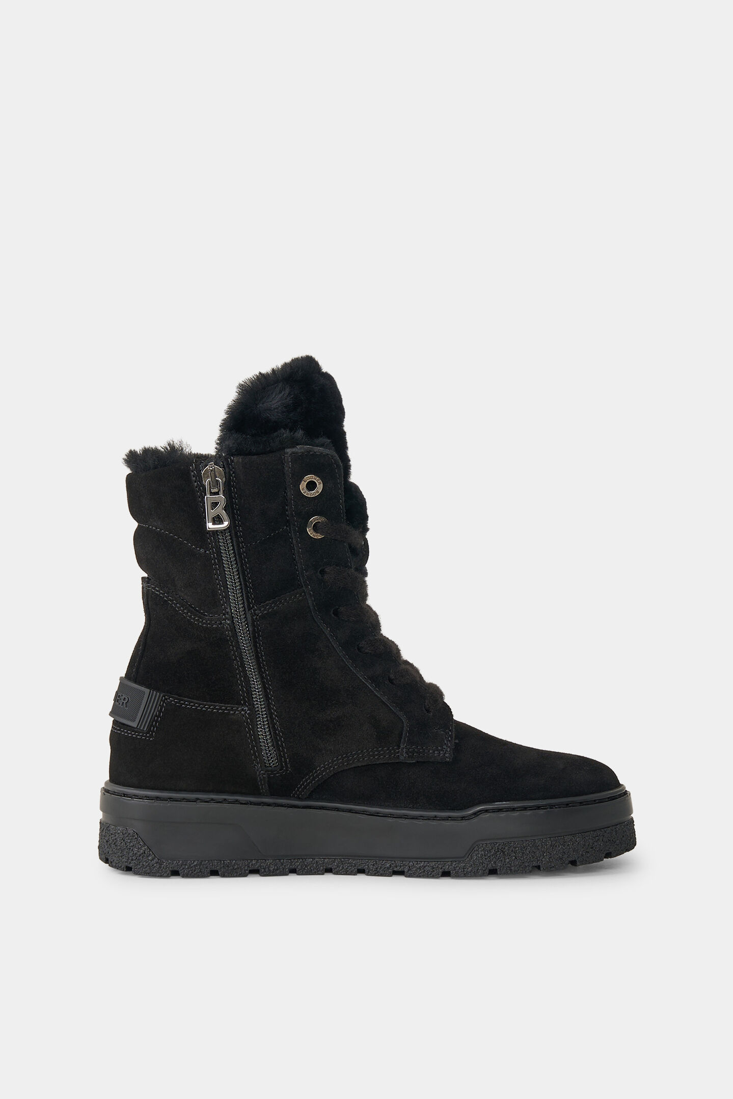 Calgary lace-up boots with spikes Black