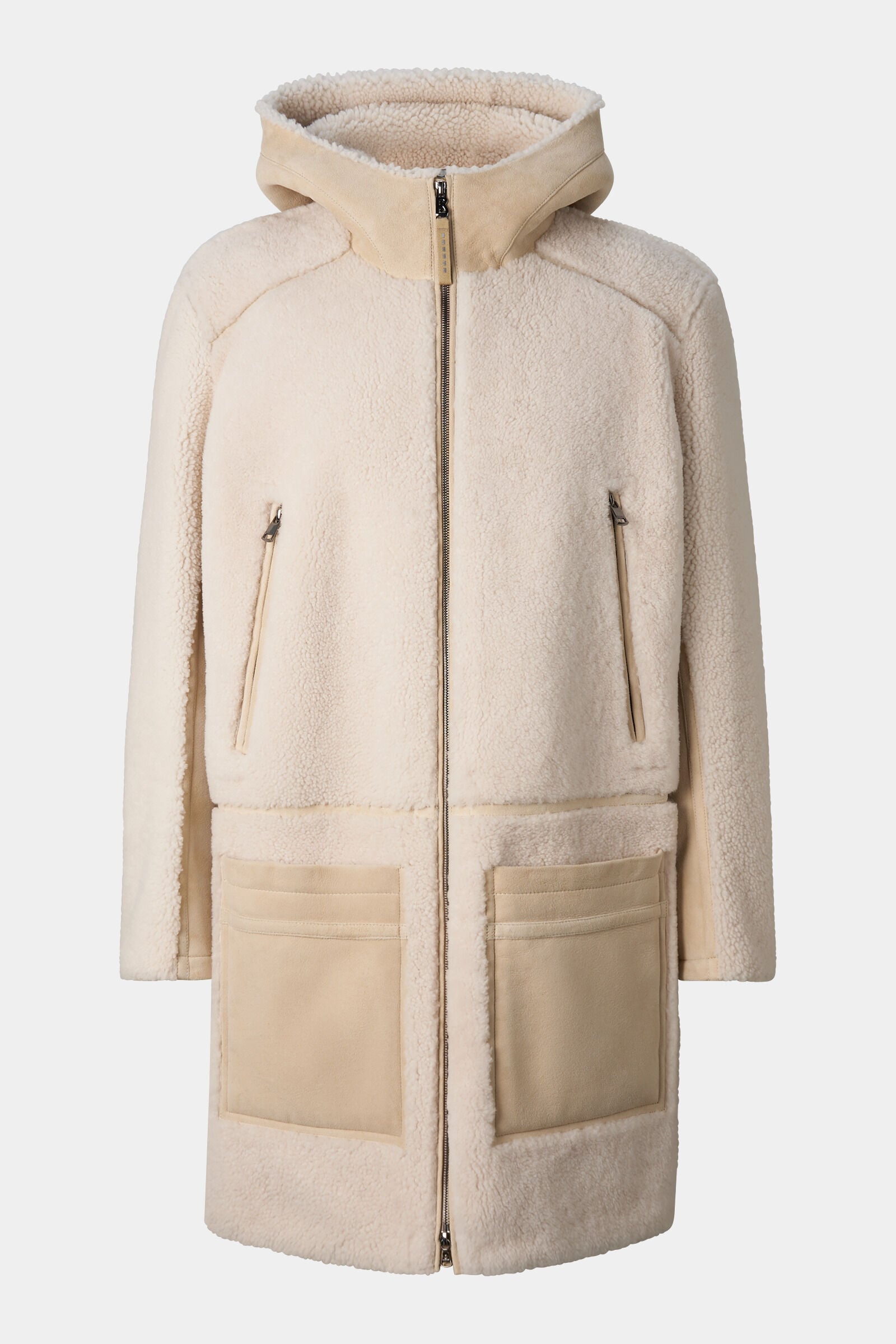 Lammfell-Mantel Soan Beige/Camel