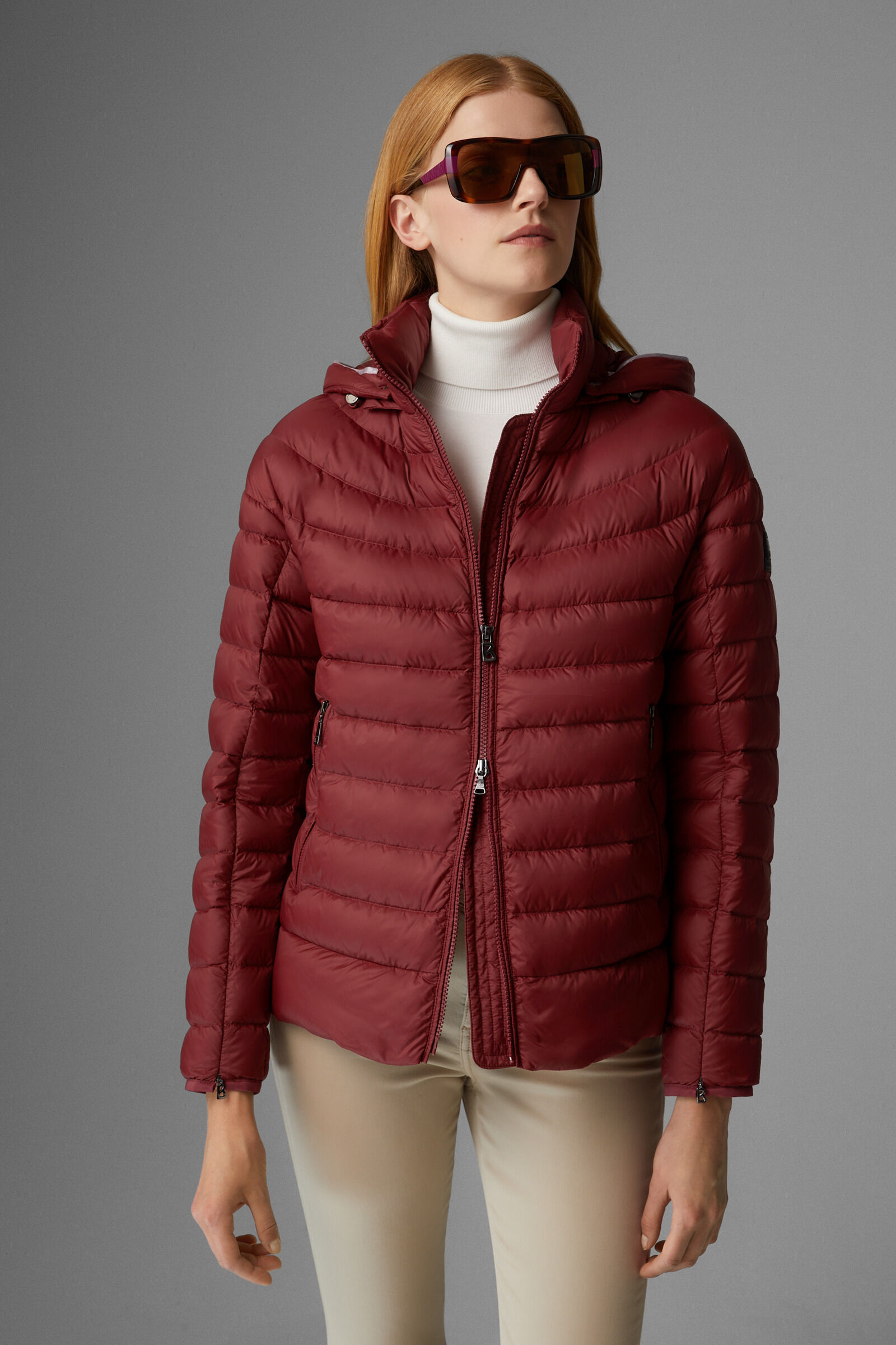 Burgundy shop down jacket