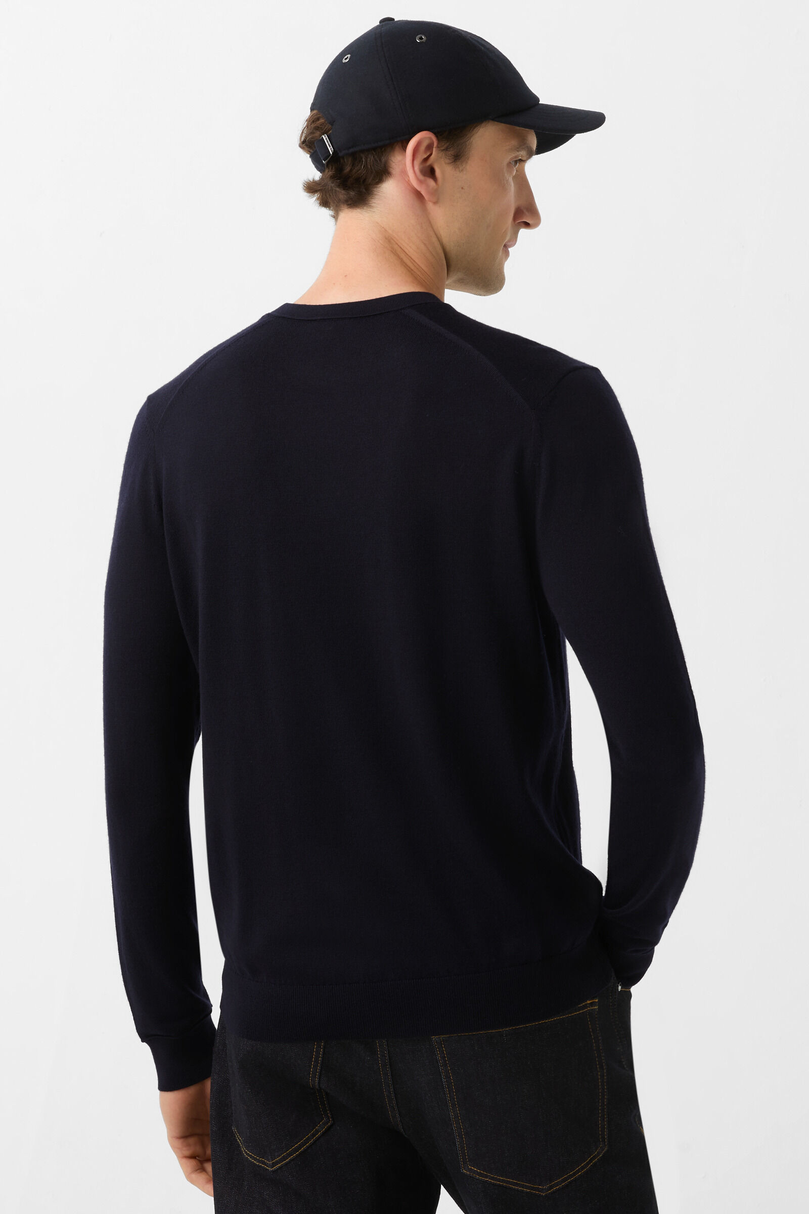 Fine knit pullover Ole Navy blue