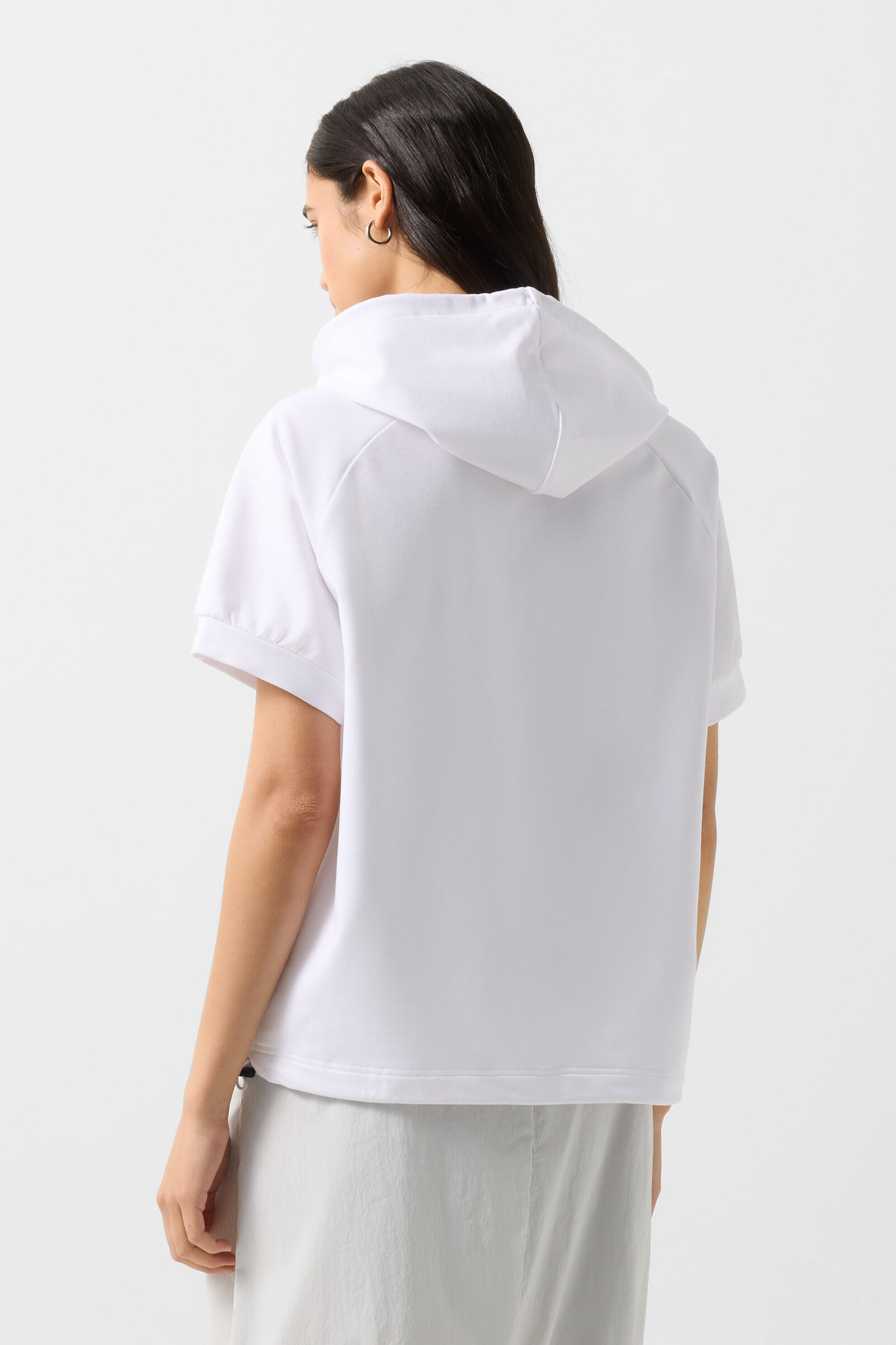 Sharon short-sleeved hoodie White/pink