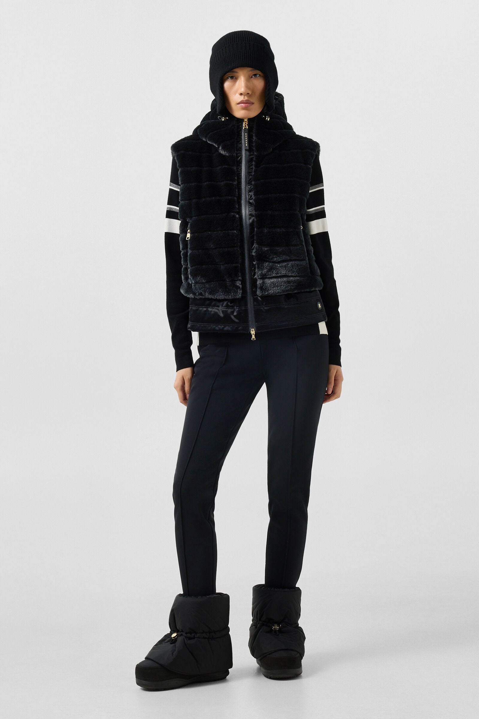 Manda faux fur down waistcoat Black