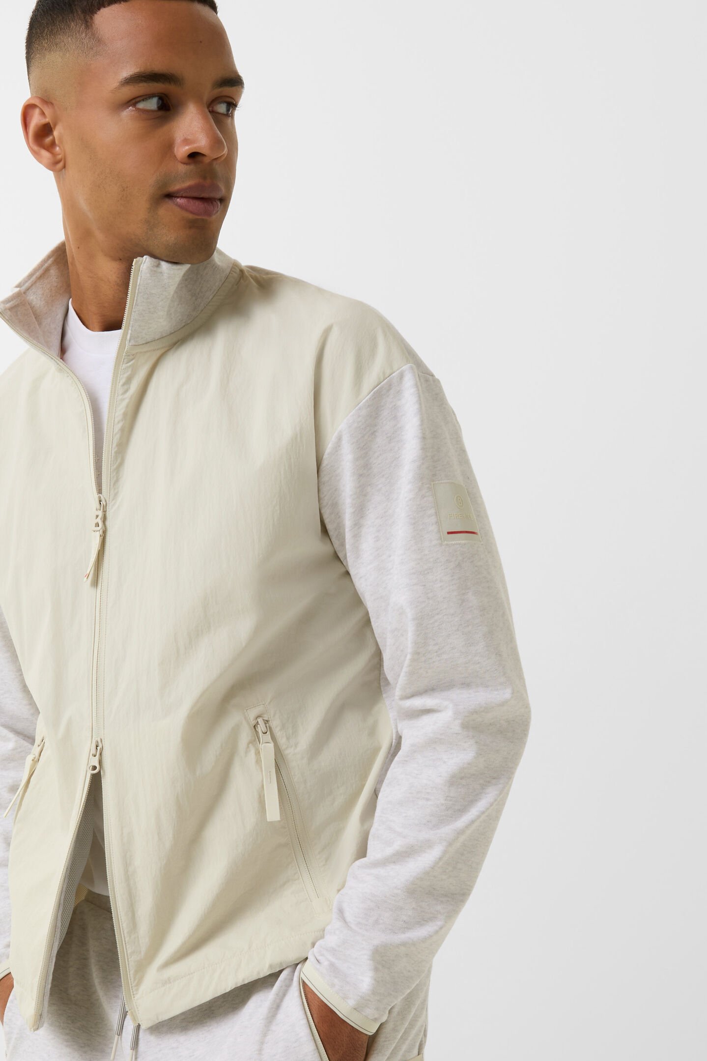 Hybrid-Sweatjacke Brody Sand/Hellgrau