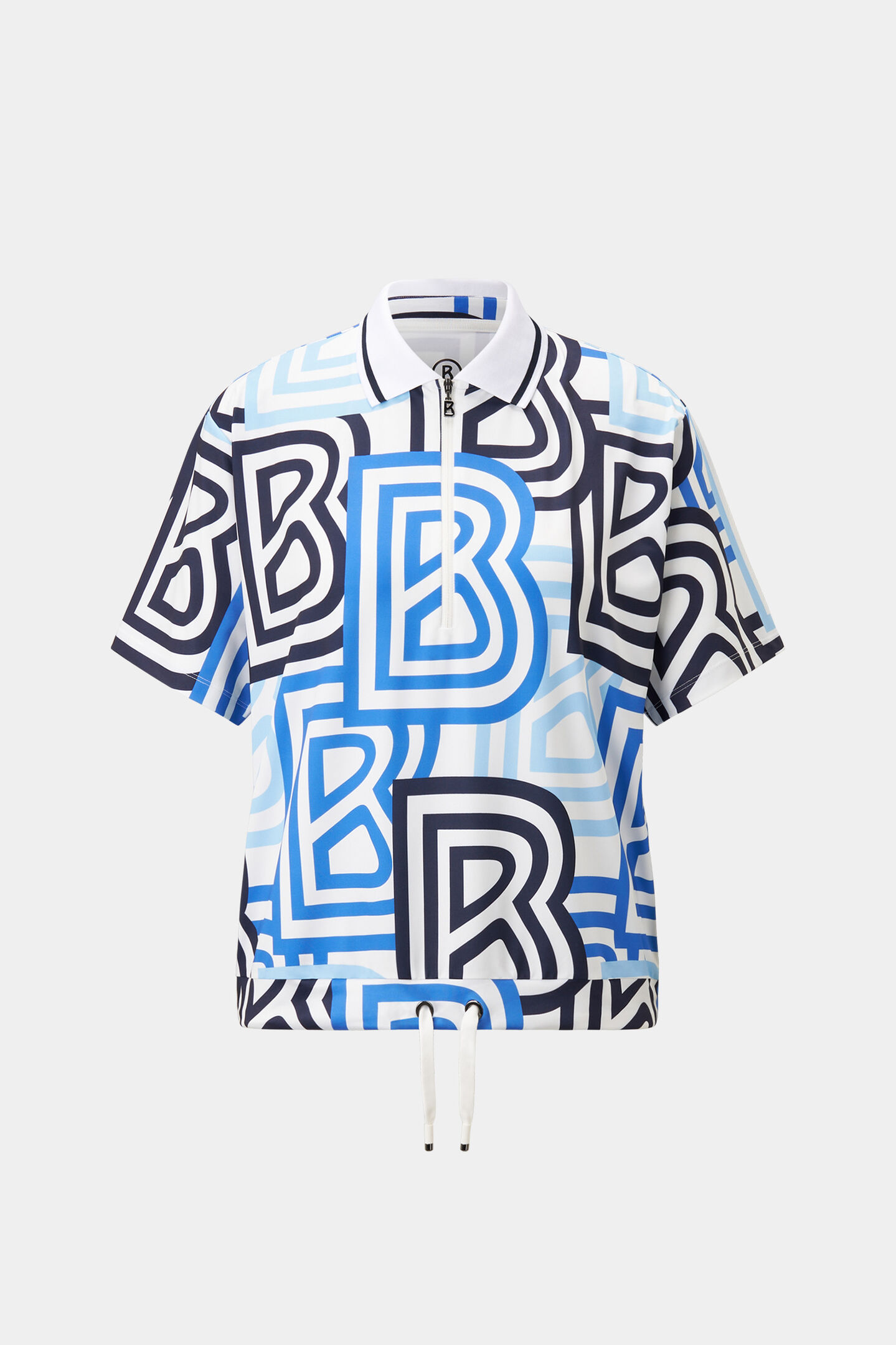 Funktions-Polo-Shirt Tarisa Blau/Off-White