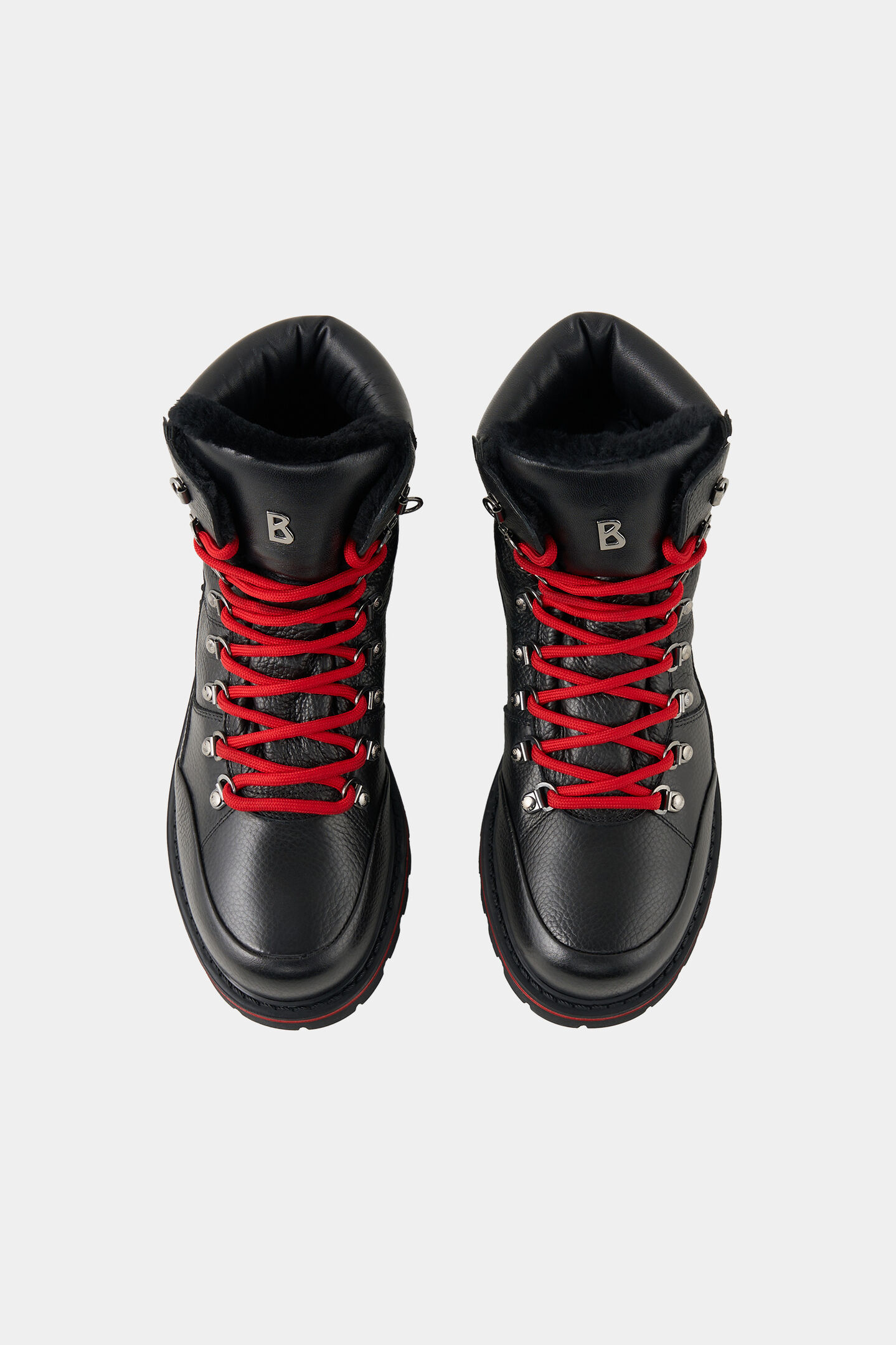 Mid Boots Helsinki with spikes Black/red