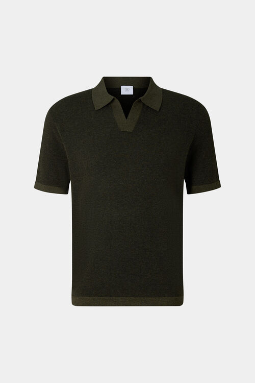 Lyon knitted polo shirt Olive green