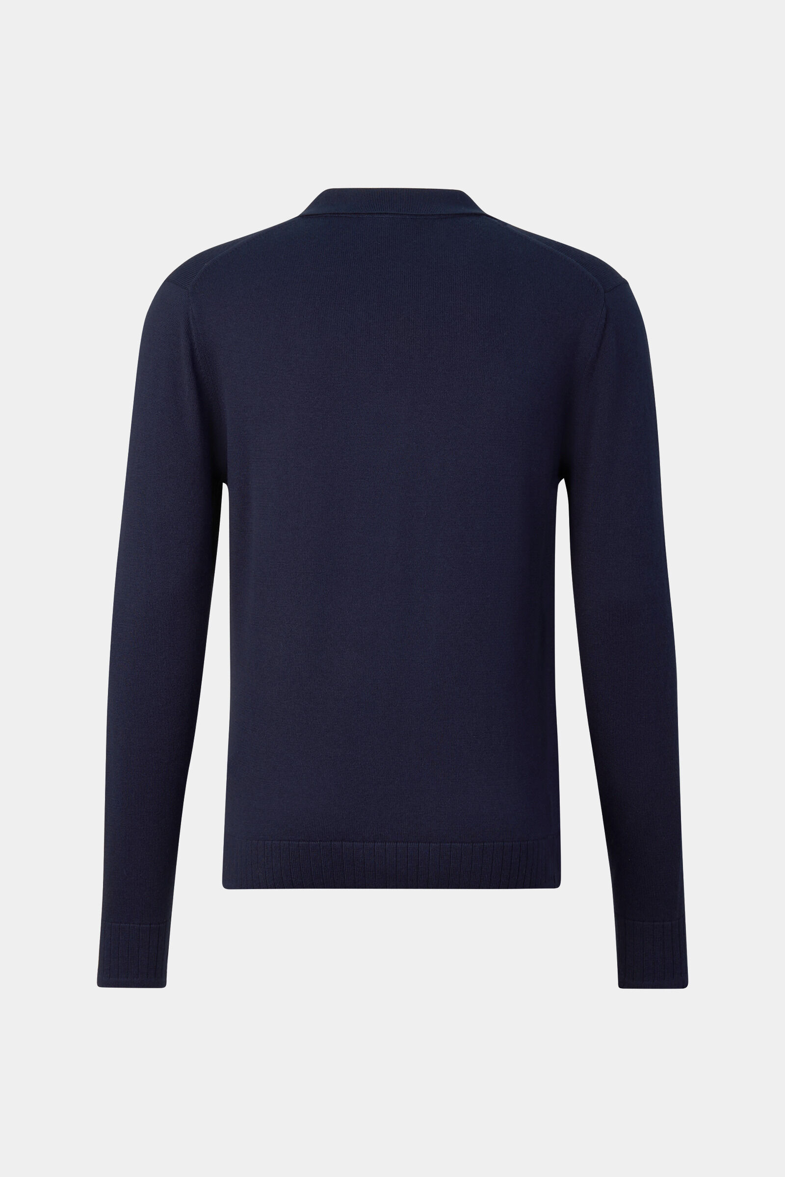 Strick-Polo-Longsleeve Garry Navy-Blau
