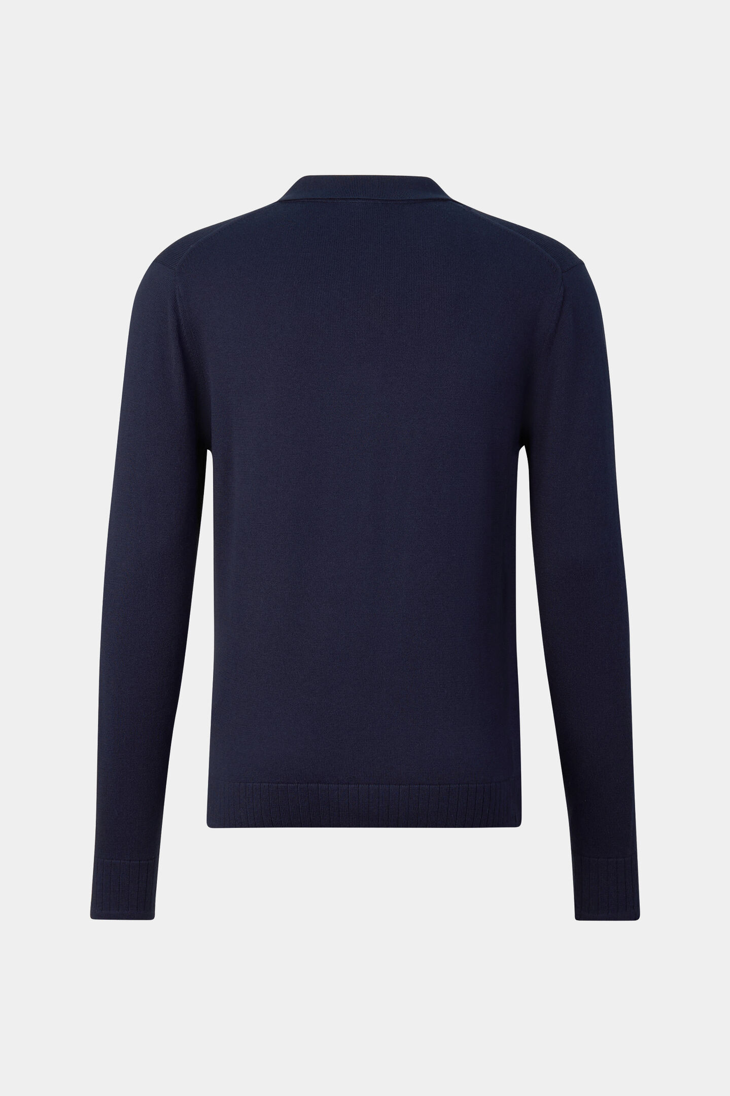 Strick-Polo-Longsleeve Garry Navy-Blau