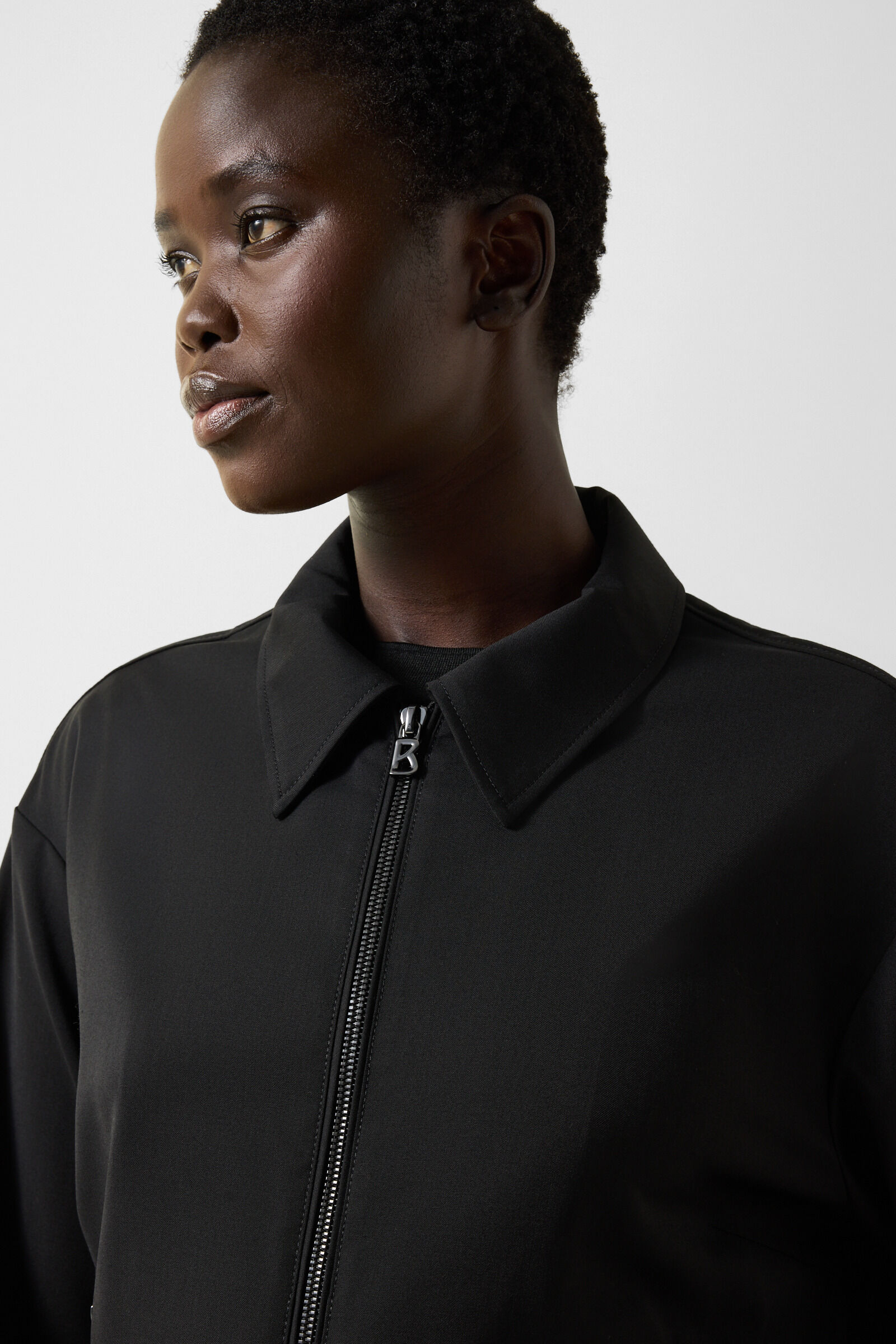 Schurwoll-Bluse Elody Schwarz